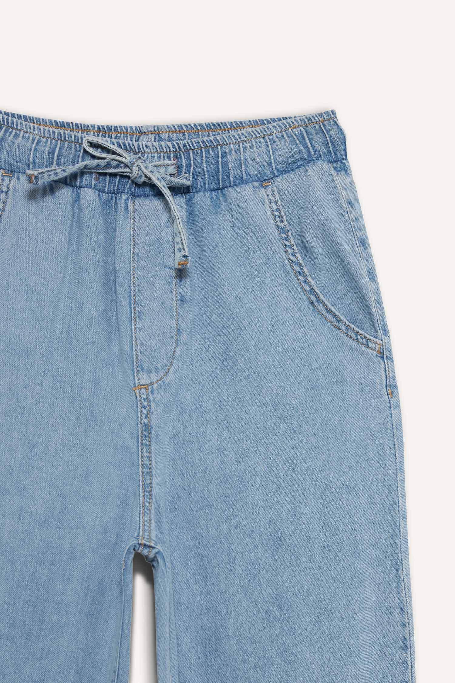 بنطلون جينز طري بيبرباج بخصر عالي