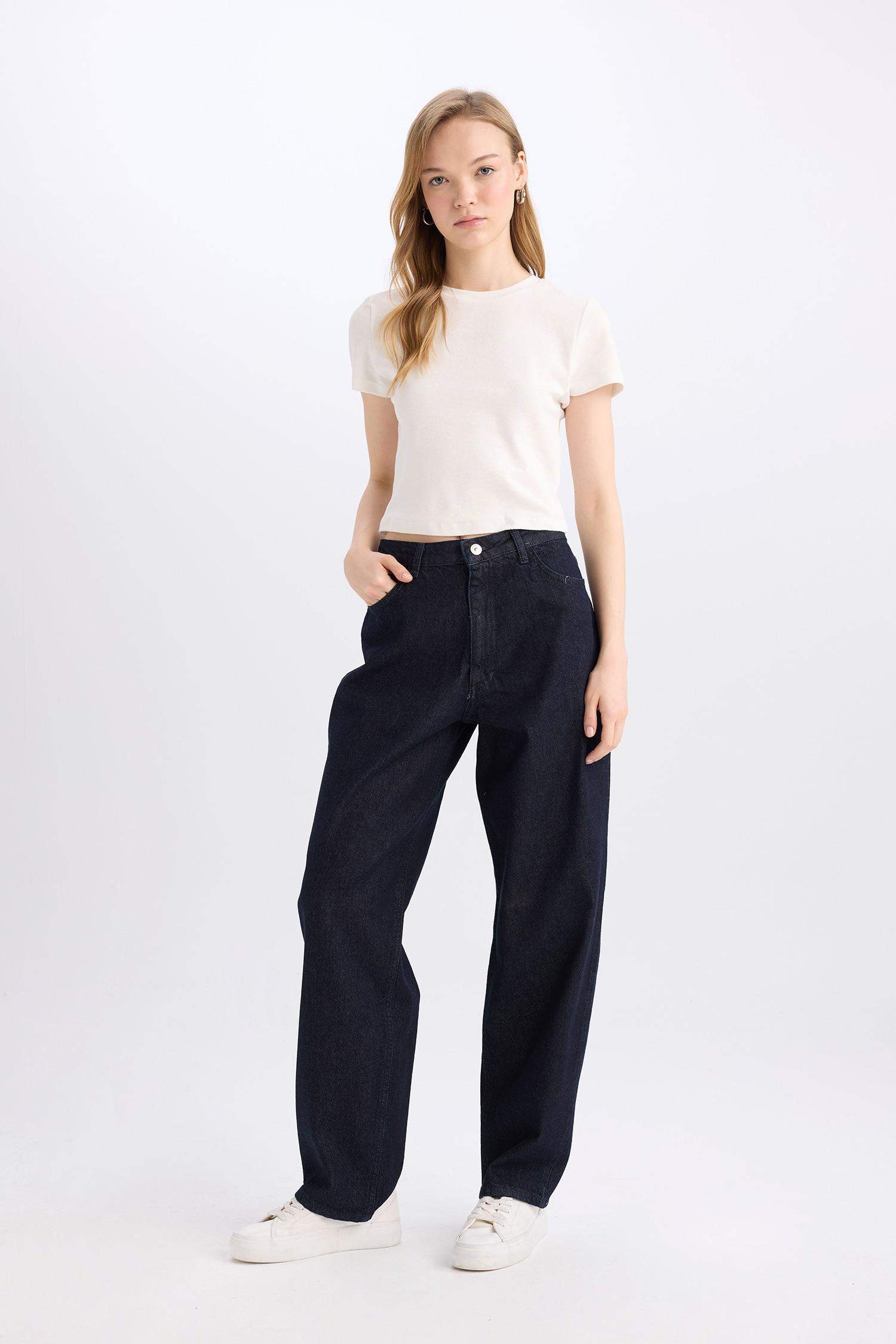 Baggy Fit High Waist Long Jeans