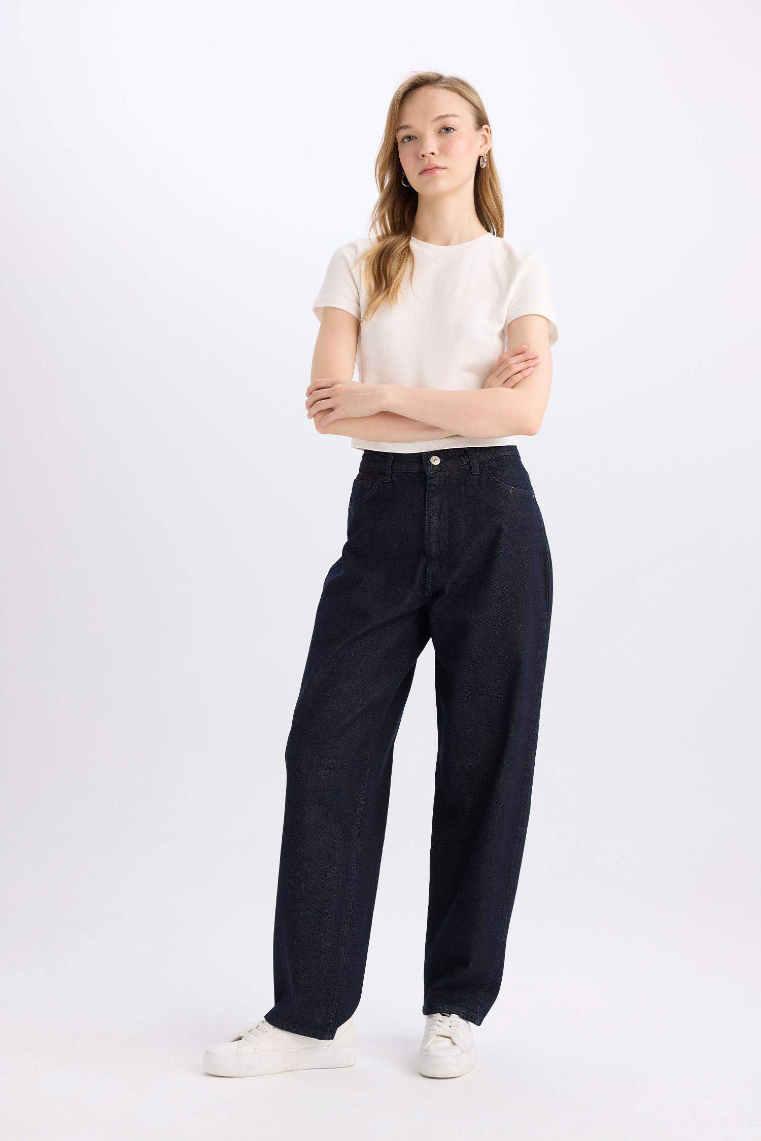 Baggy Fit High Waist Long Jeans