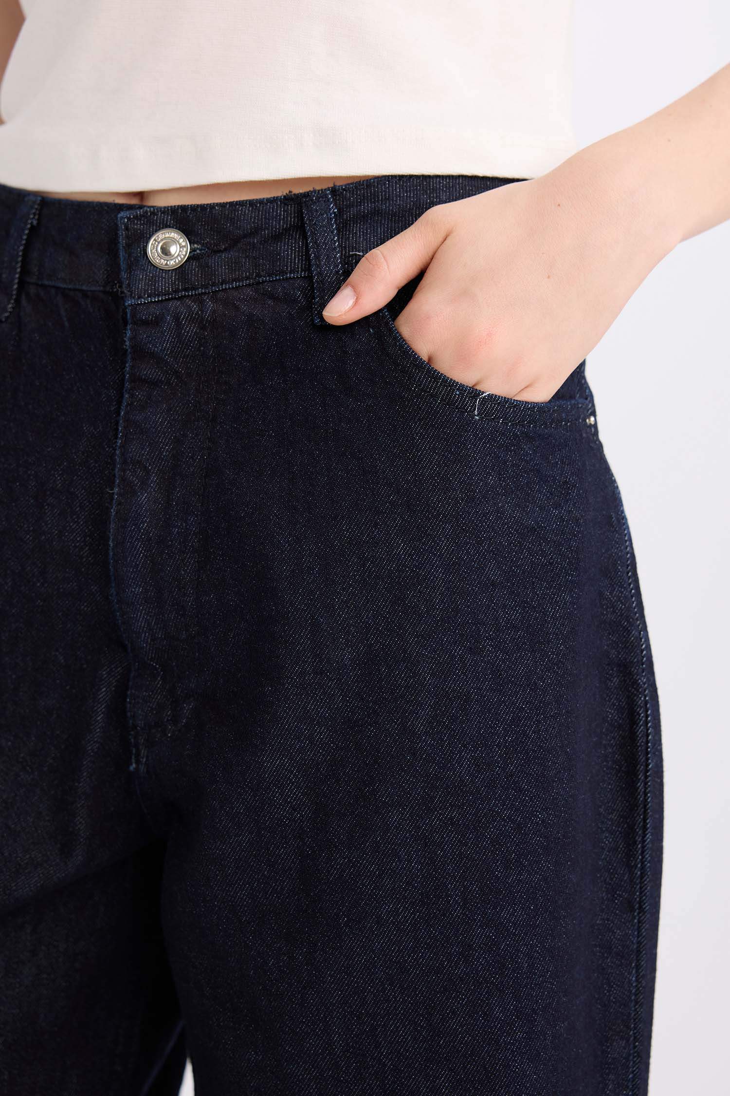 Baggy Fit High Waist Long Jeans