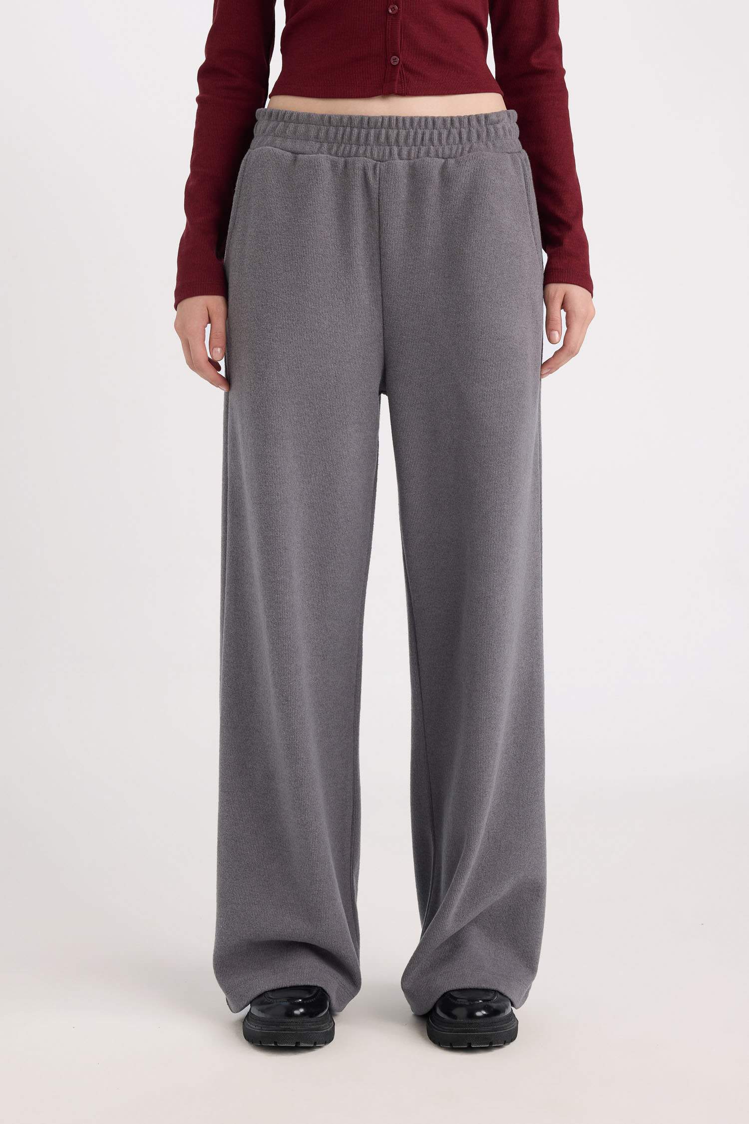 Wide Leg Geniş Bol Paça Eşofman Altı Cepli Bağcıklı Uzun Boy