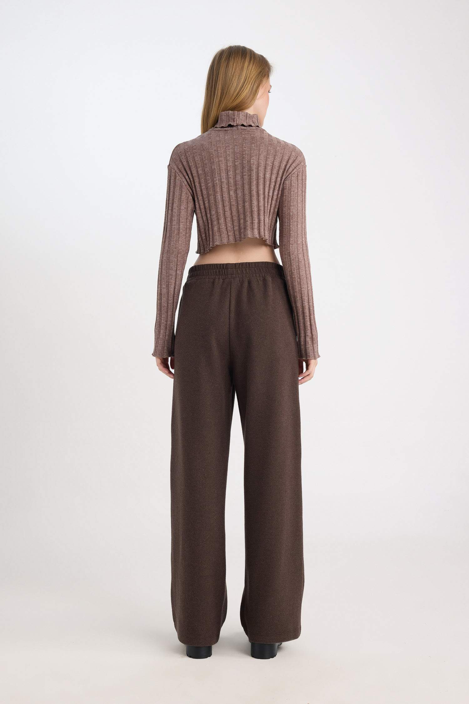 Wide Leg Geniş Bol Paça Eşofman Altı Beli Lastikli Cepli Bağcıklı Uzun Boy