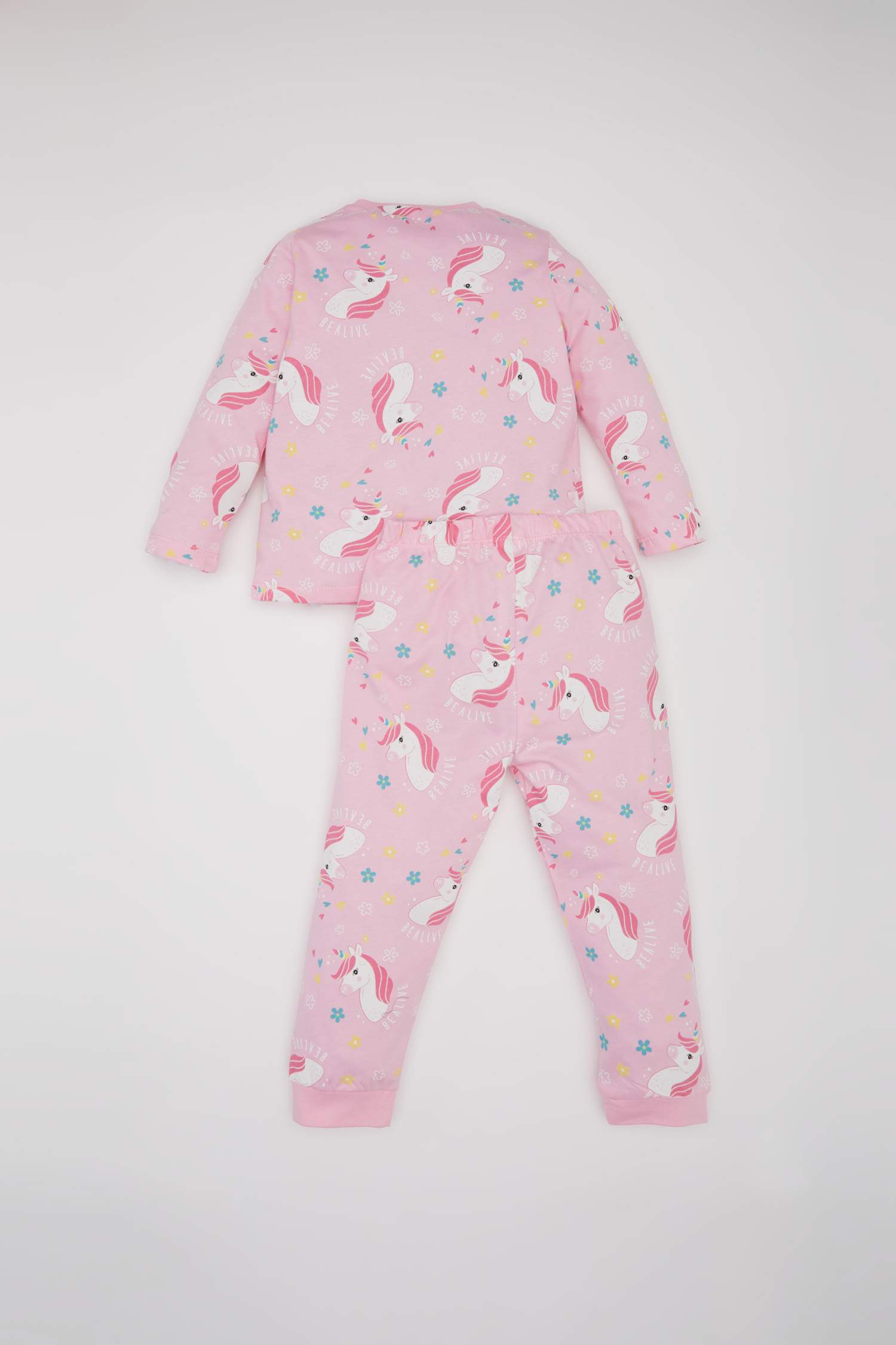 سيت بجامة بناتي بطبعة يونيكورن - قطعتين