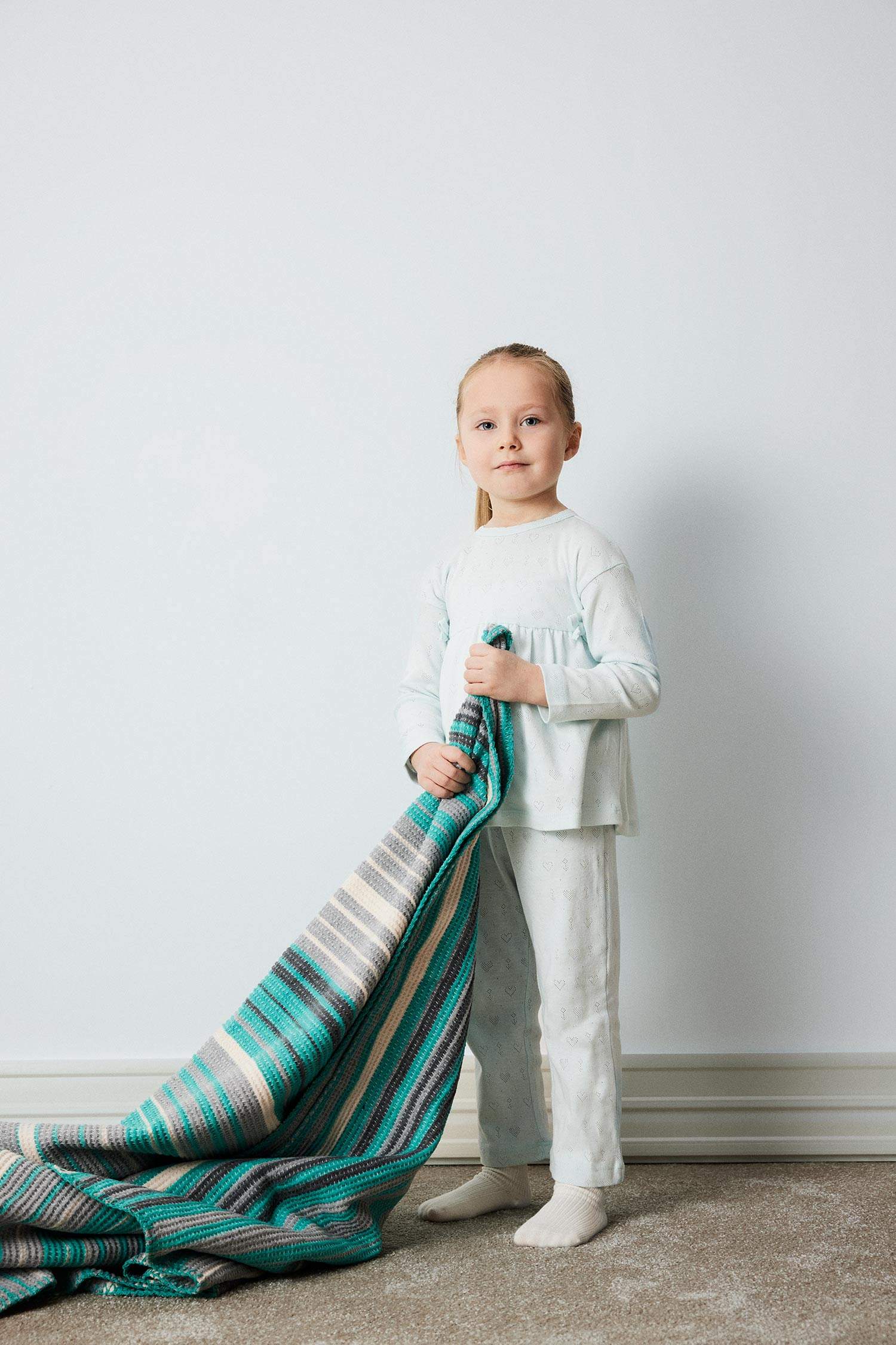 سيت بجامة بناتي مضلع بياخة مستديرة - قطعتين