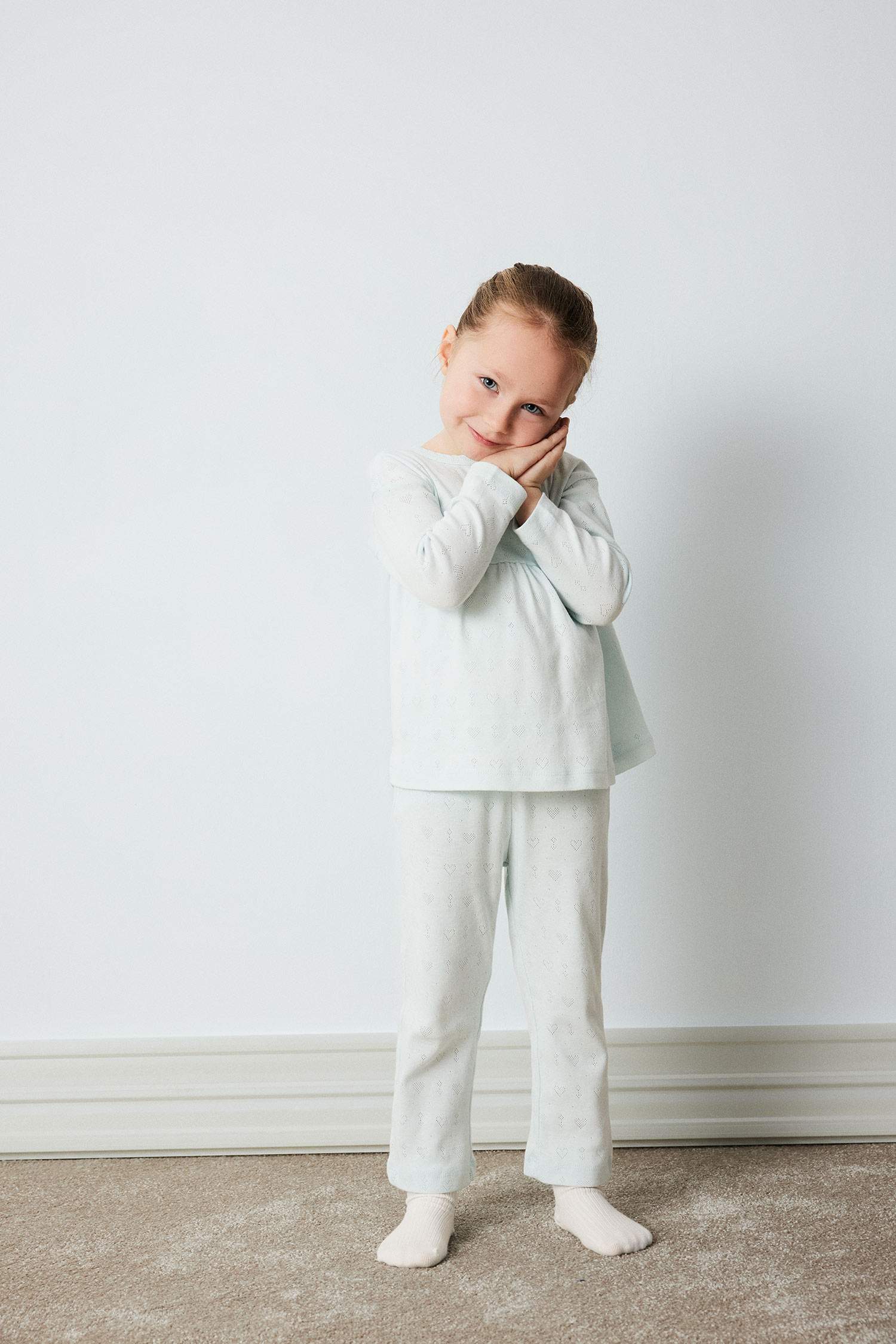 سيت بجامة بناتي مضلع بياخة مستديرة - قطعتين