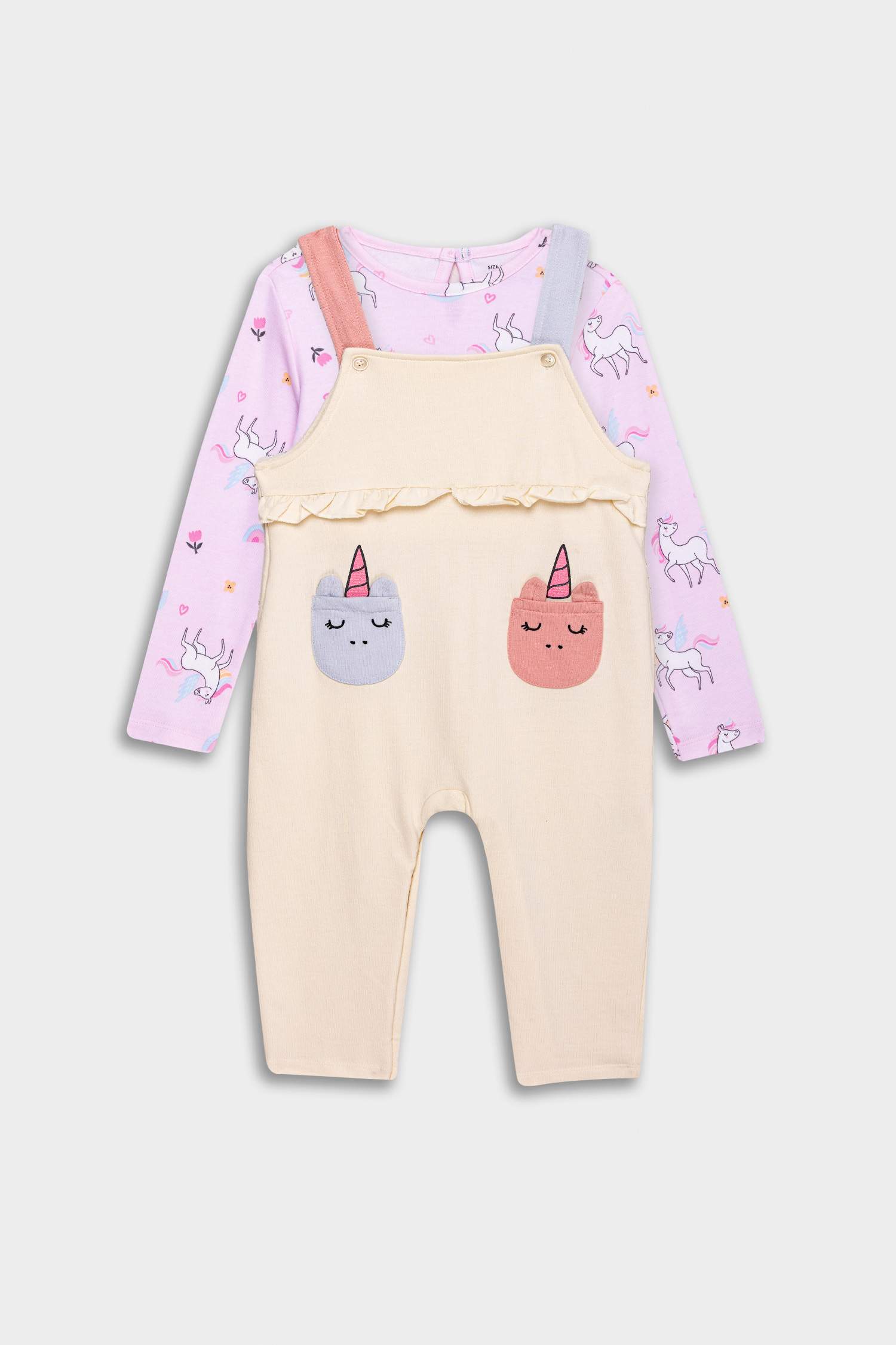 Baby Girl Unicorn Printed Sweatshirt Fabric 2 Piece Set