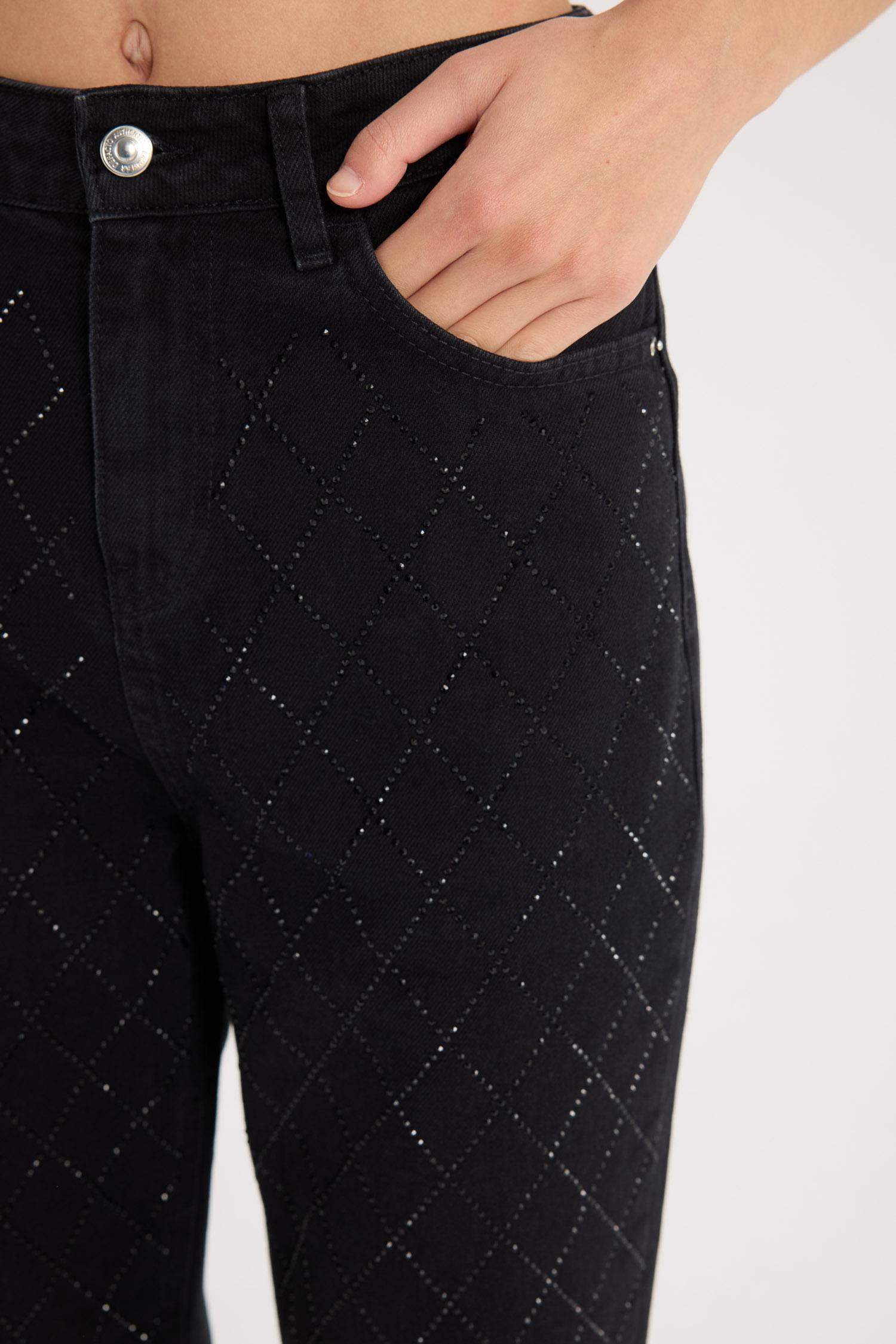 Straight Fit Yüksek Bel Bilek Boy Jean Pantolon