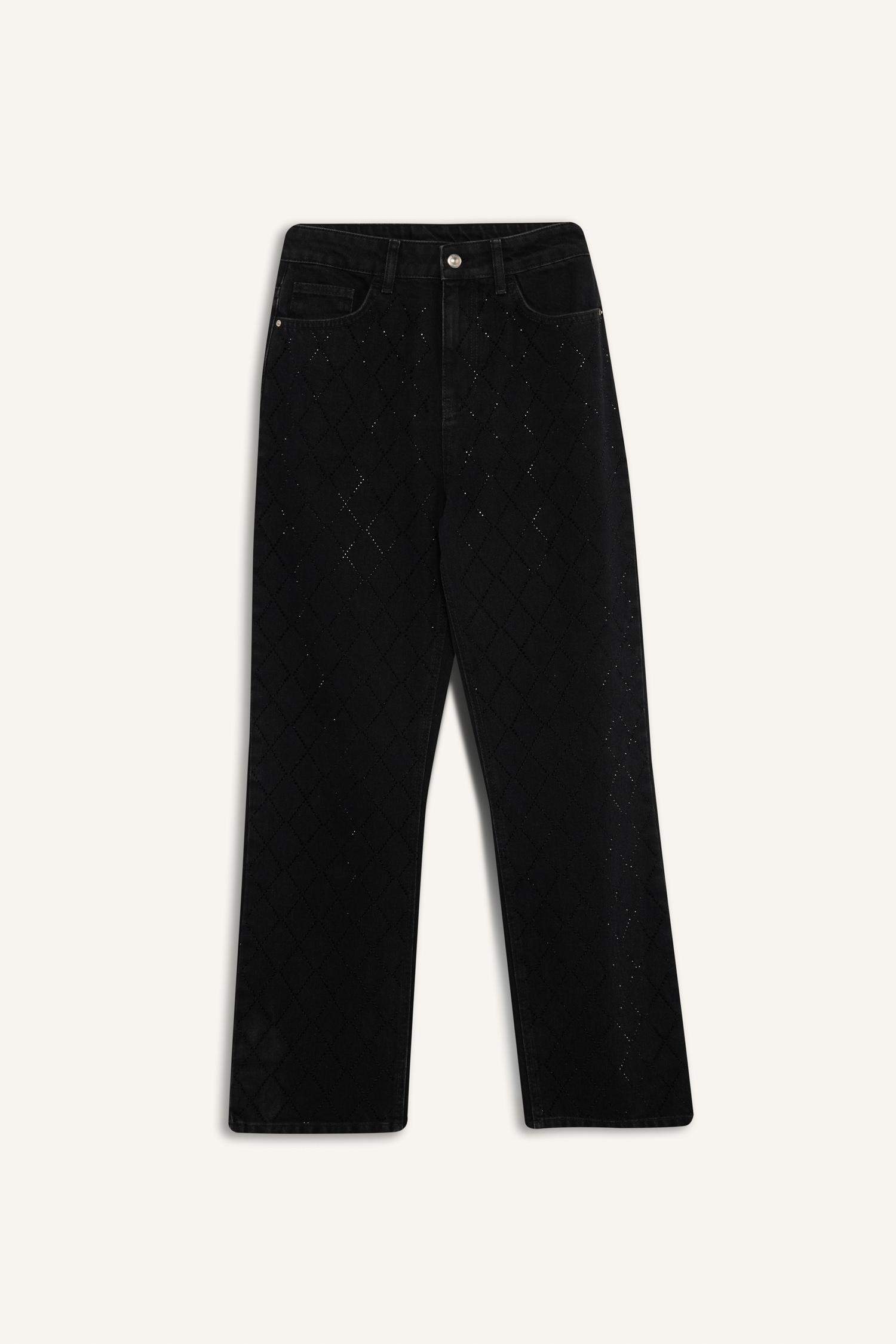 Straight Fit Yüksek Bel Bilek Boy Jean Pantolon