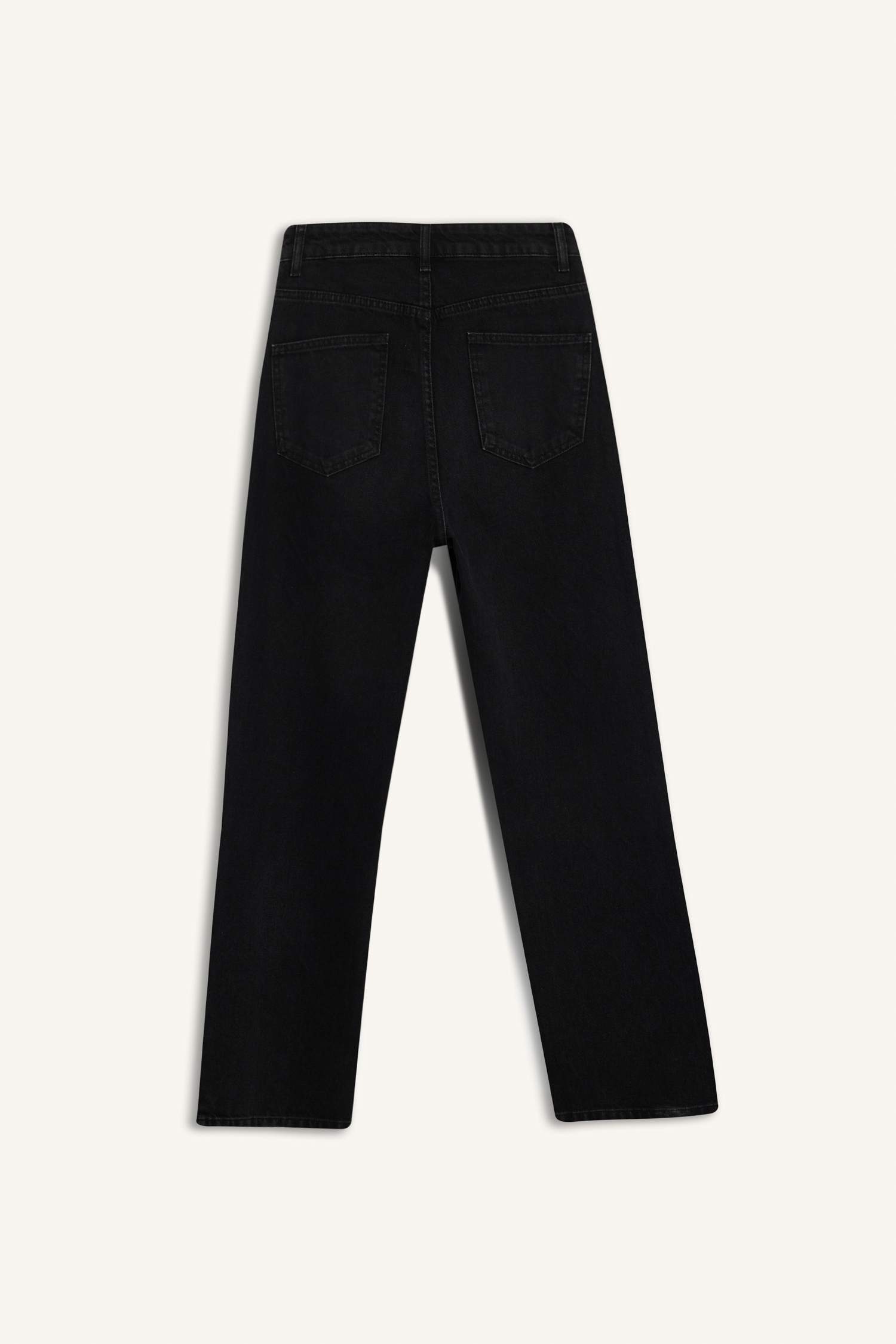 Straight Fit Yüksek Bel Bilek Boy Jean Pantolon