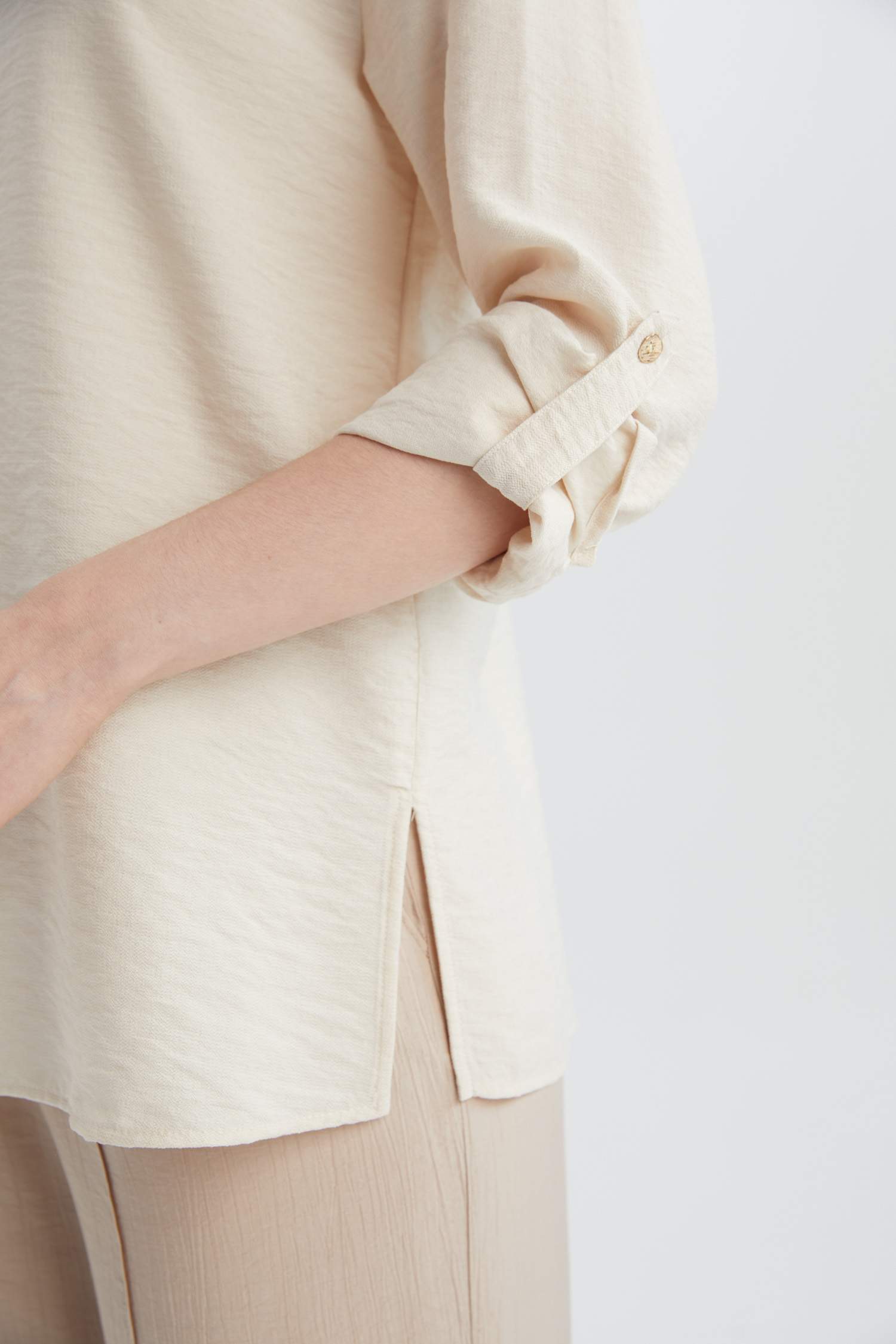 Regular Fit Basic Düz Uzun Kollu Gömlek Tunik