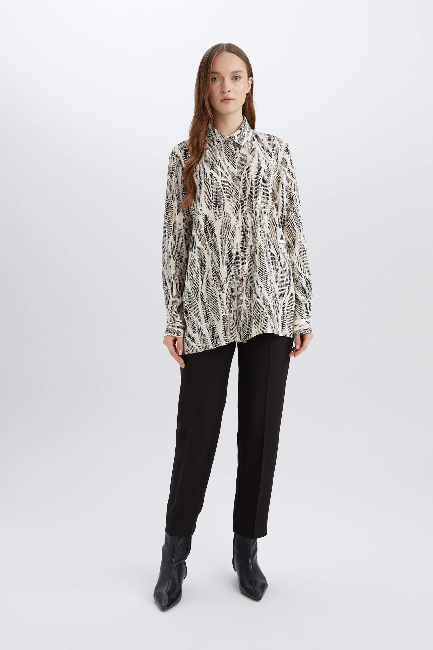 жейде мойыны Ұзын Жеңді Туника