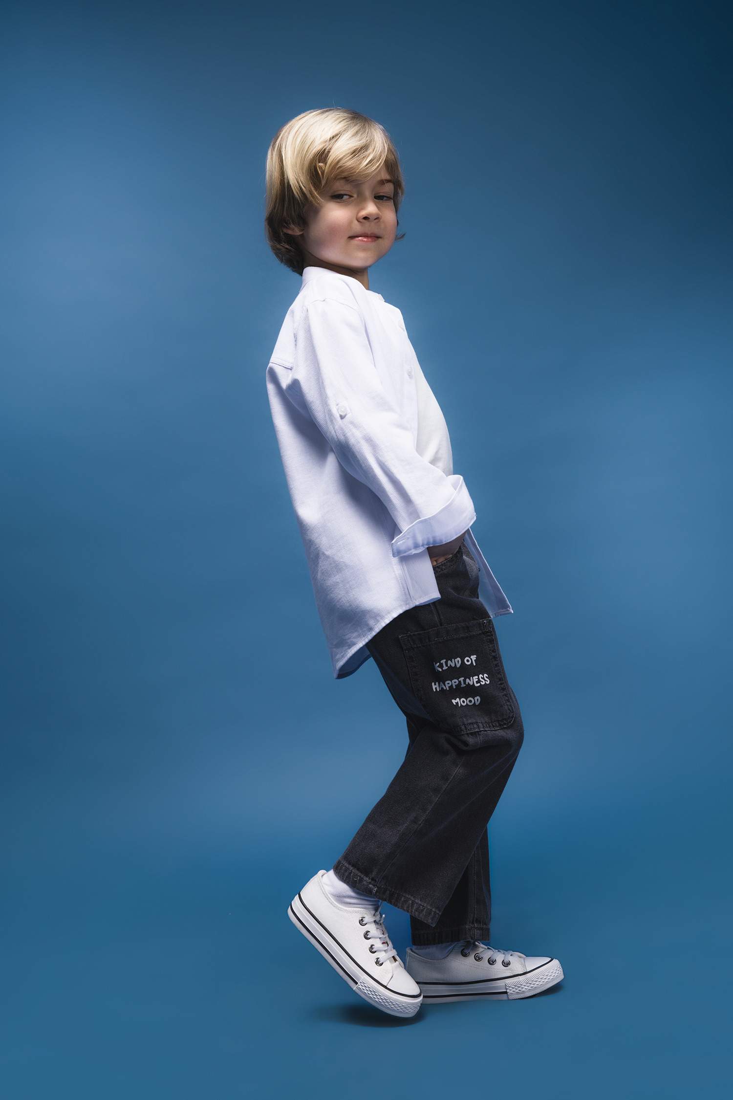 Baby Boy Elastic Waist Pocket Printed Jeans
