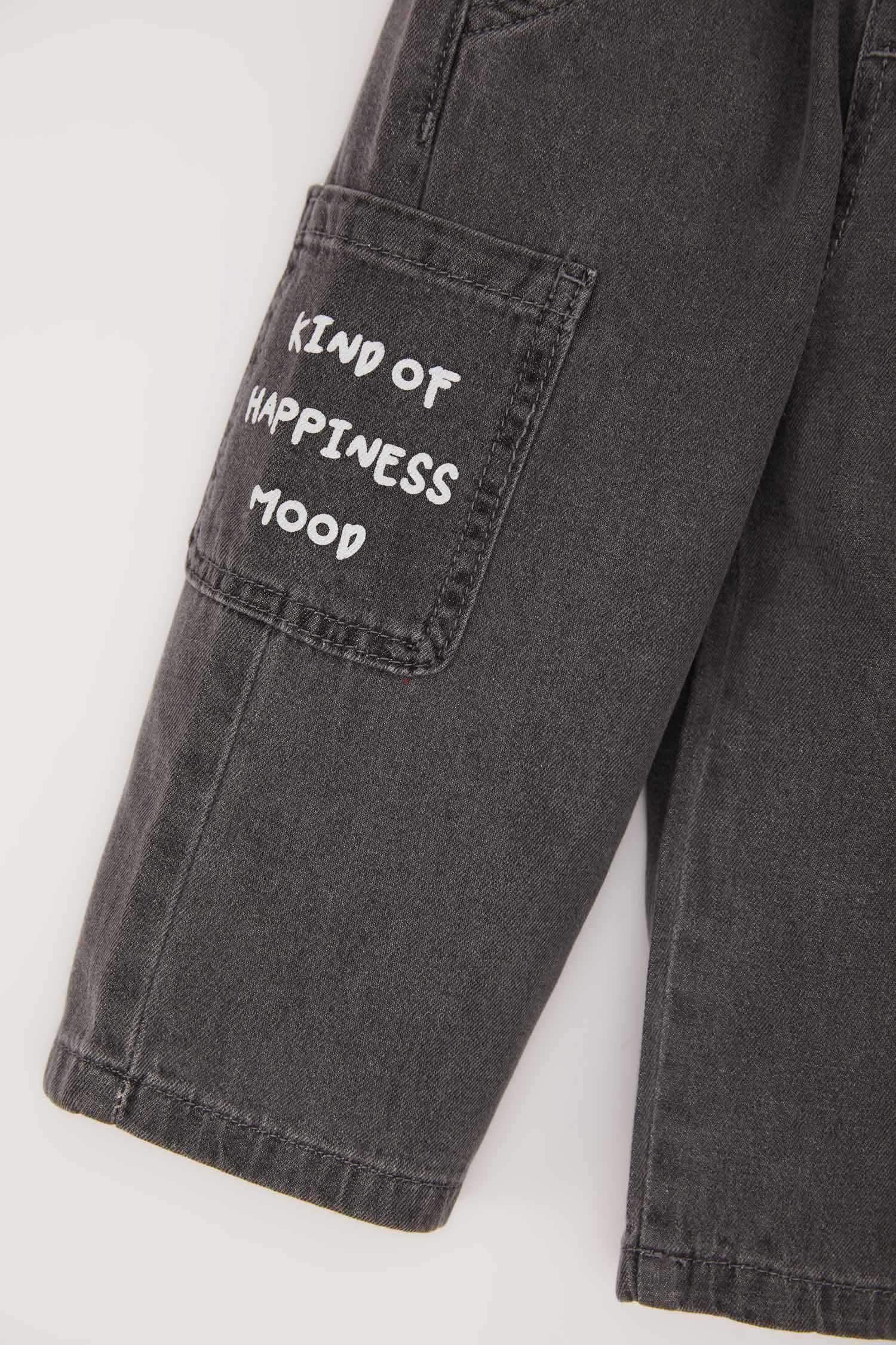 Baby Boy Elastic Waist Pocket Printed Jeans