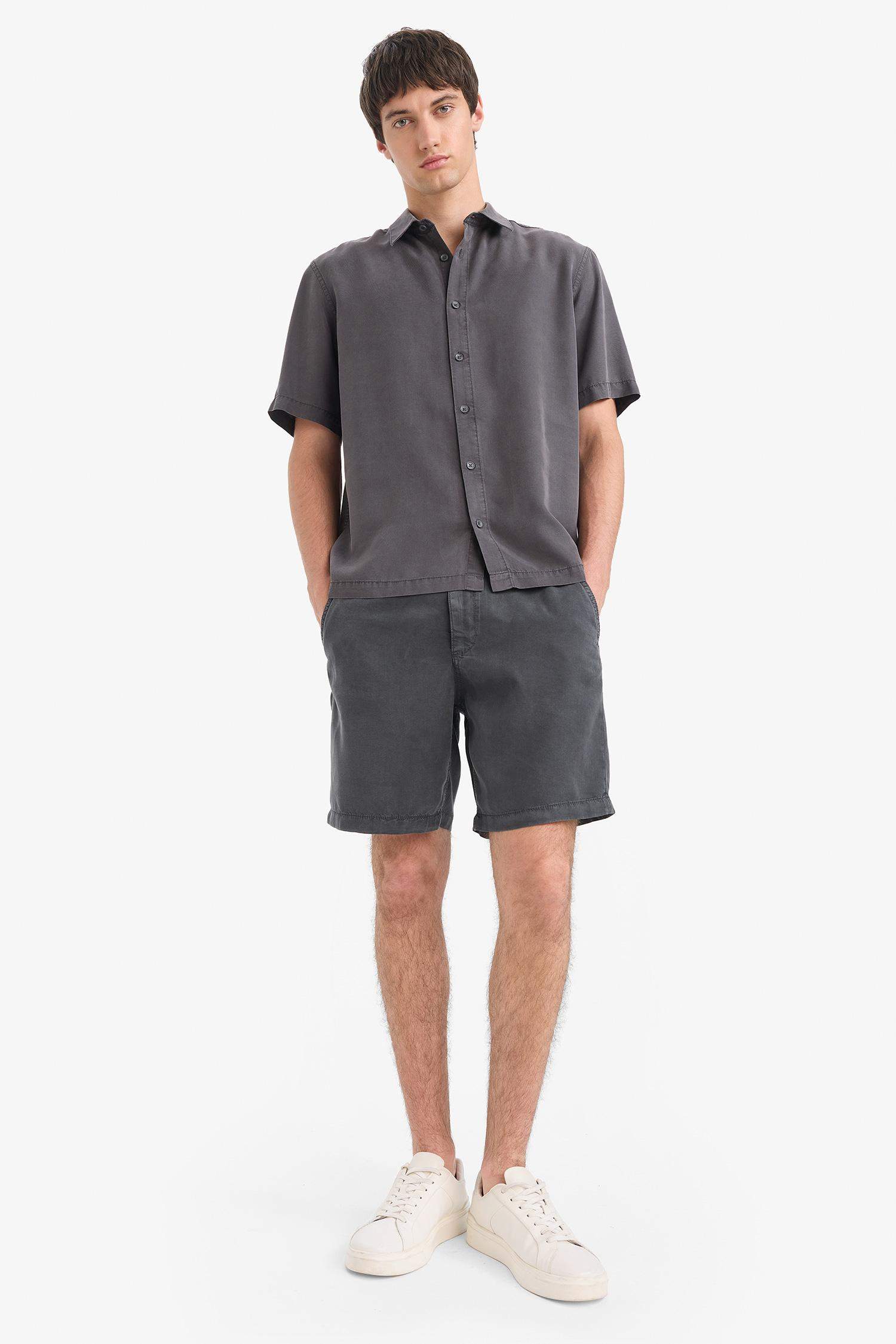 Relax Fit Tensel Bermuda Şort