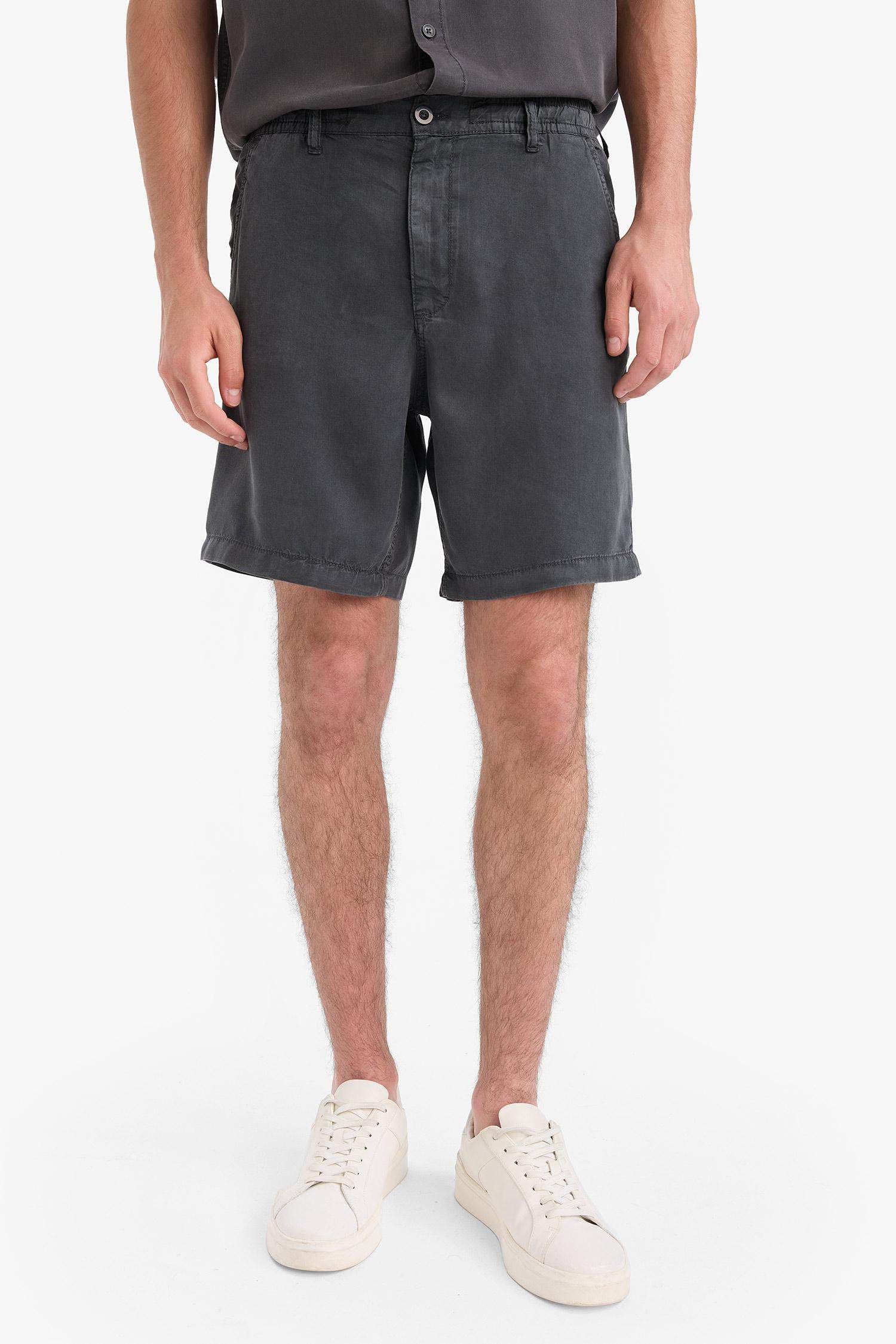 Relax Fit Tensel Bermuda Şort