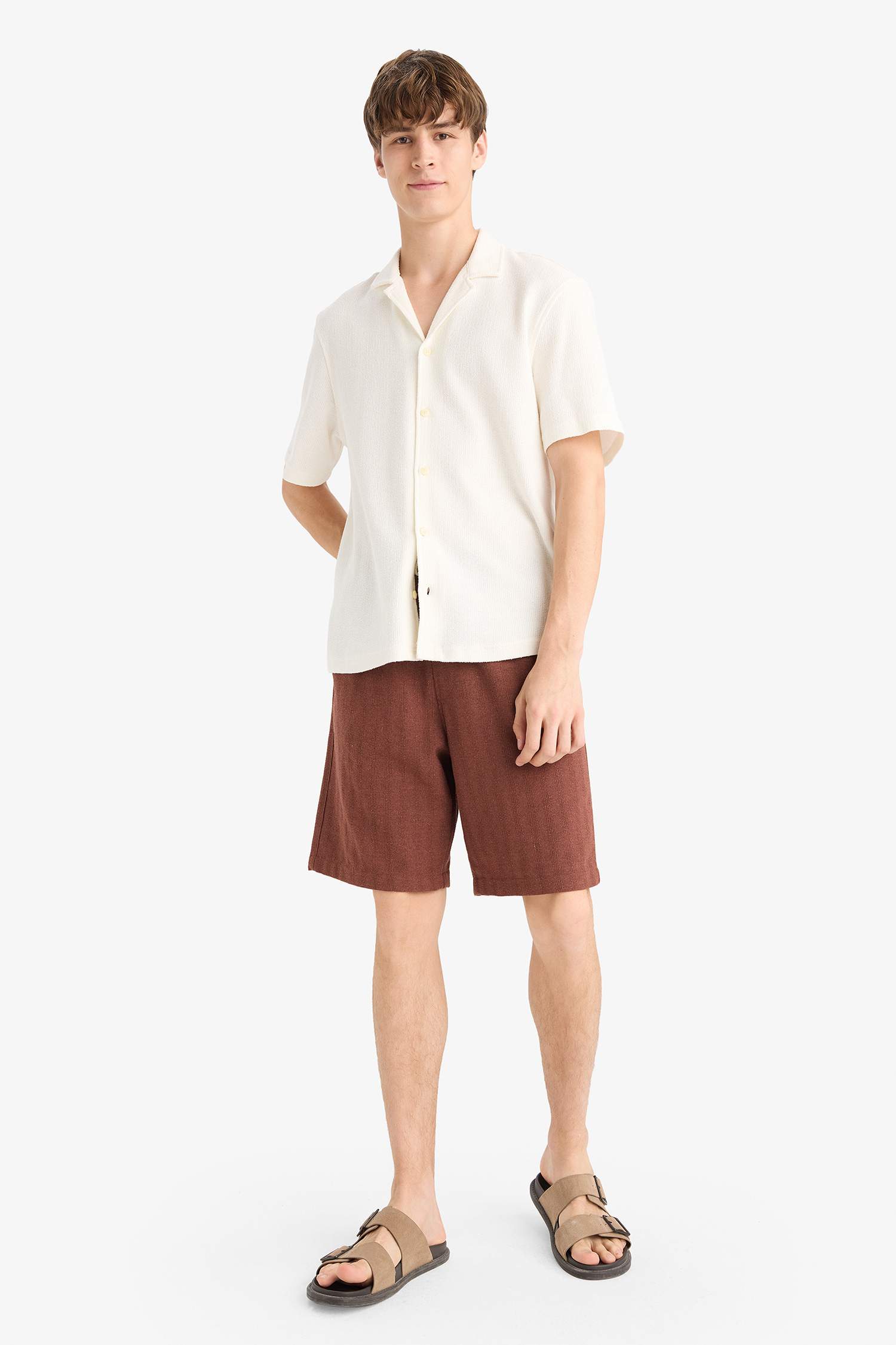 Regular Fit Jacquard Bermuda Shorts