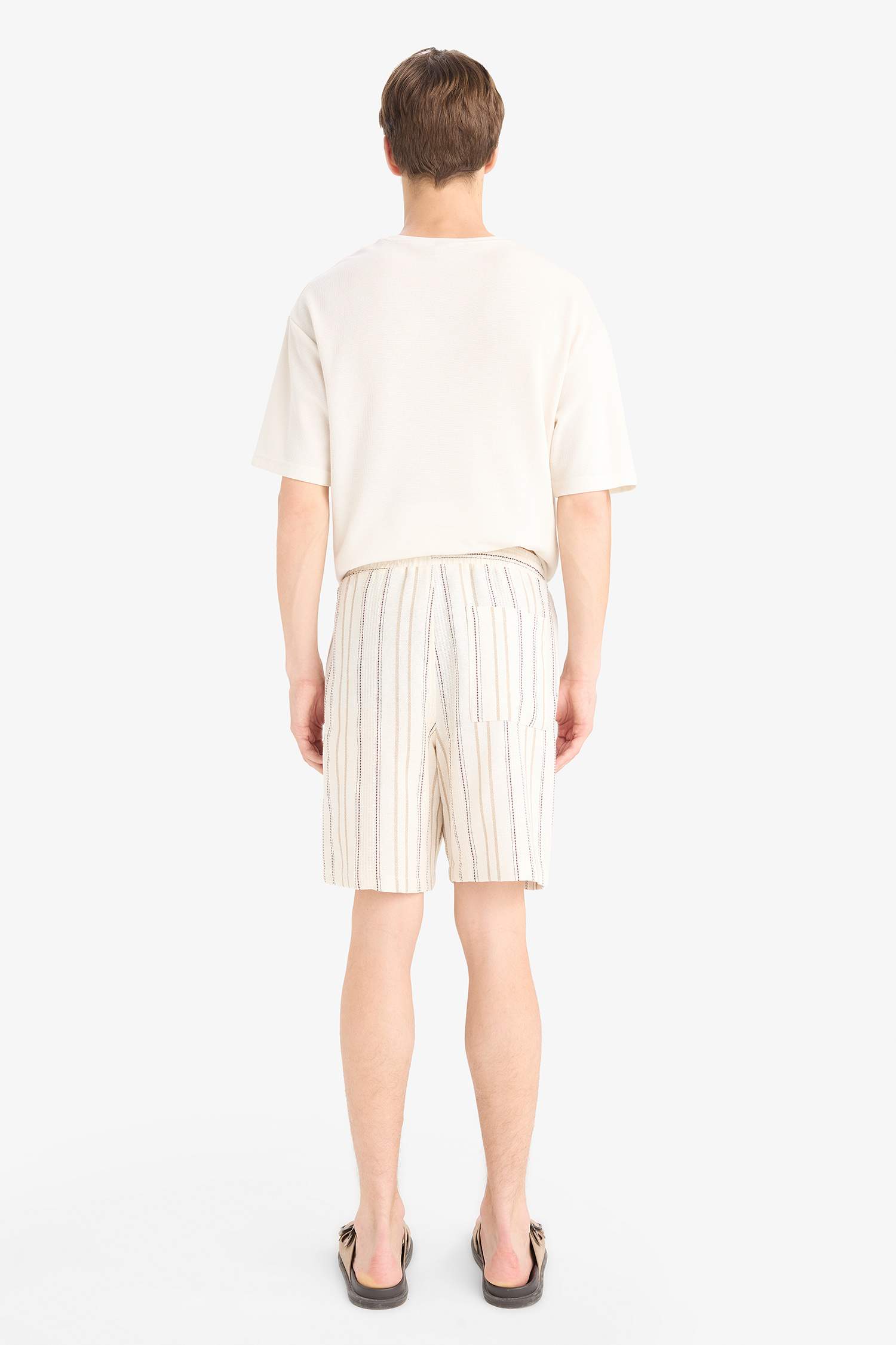 Regular Fit Jacquard Striped Bermuda Shorts
