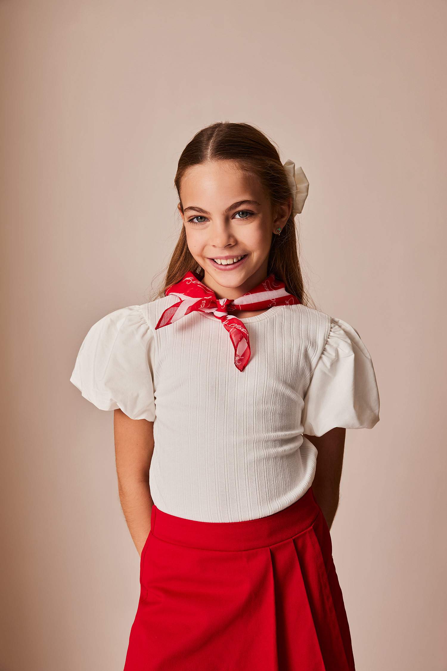 Kız Çocuk Bisiklet Yaka Fitilli Kaşkorse Kısa Kollu Tişört