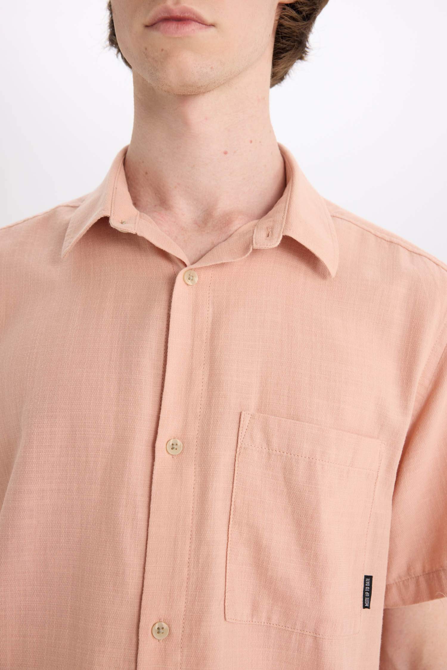 Cotton Slim Fit Basic Short Sleeve Shirt