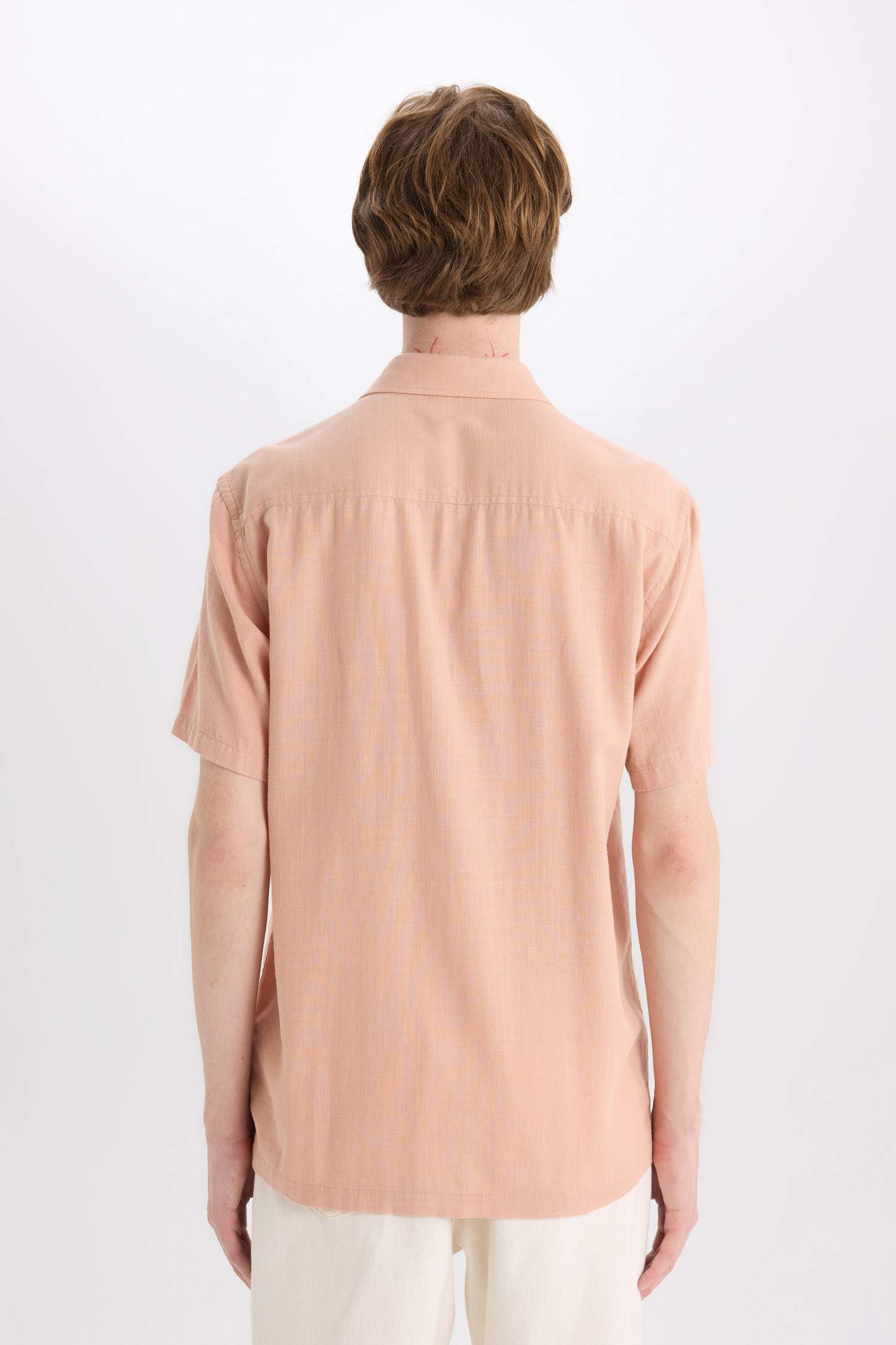 Cotton Slim Fit Basic Short Sleeve Shirt