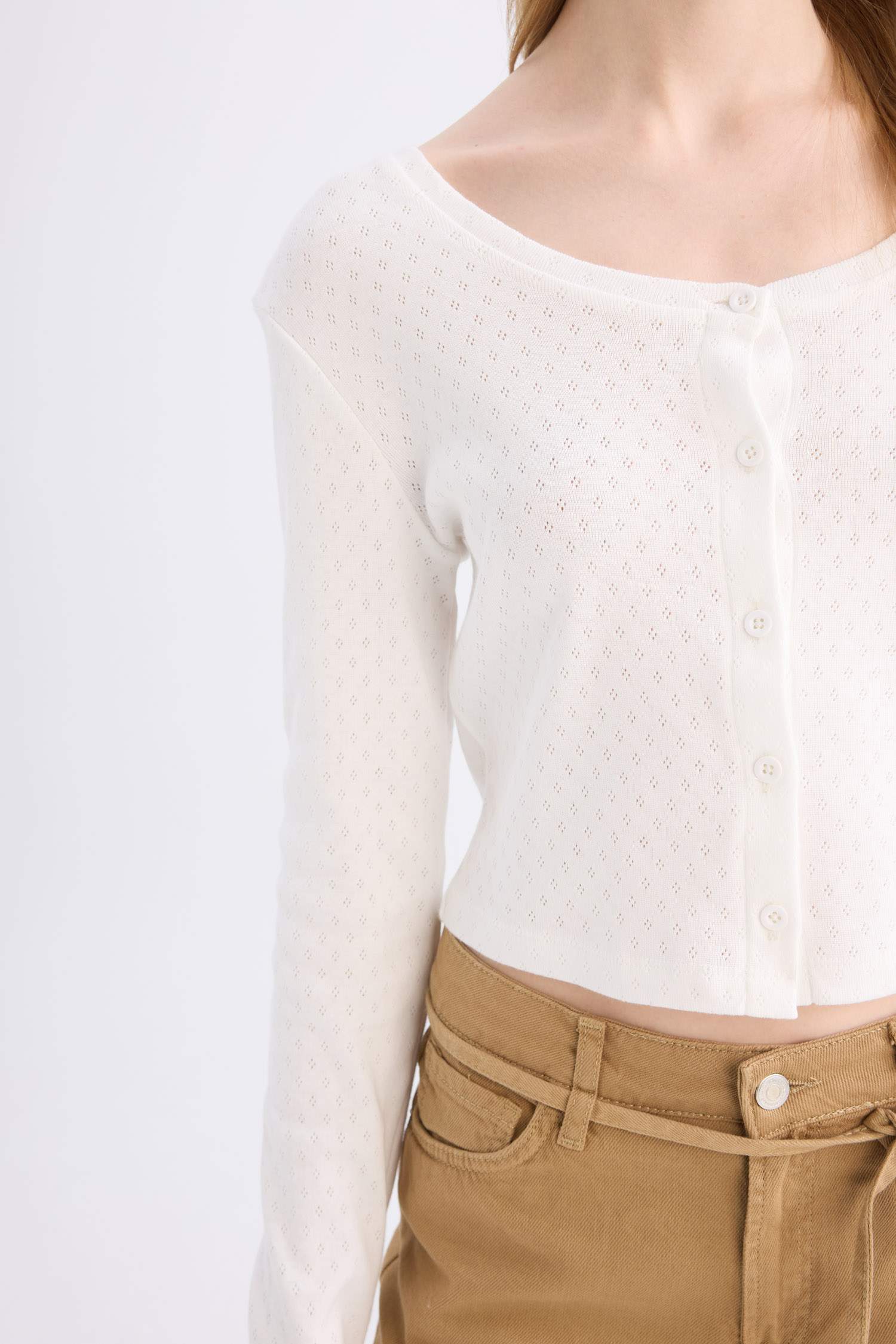 Coool Fitted Düğmeli Fitilli Kaşkorse Hırka