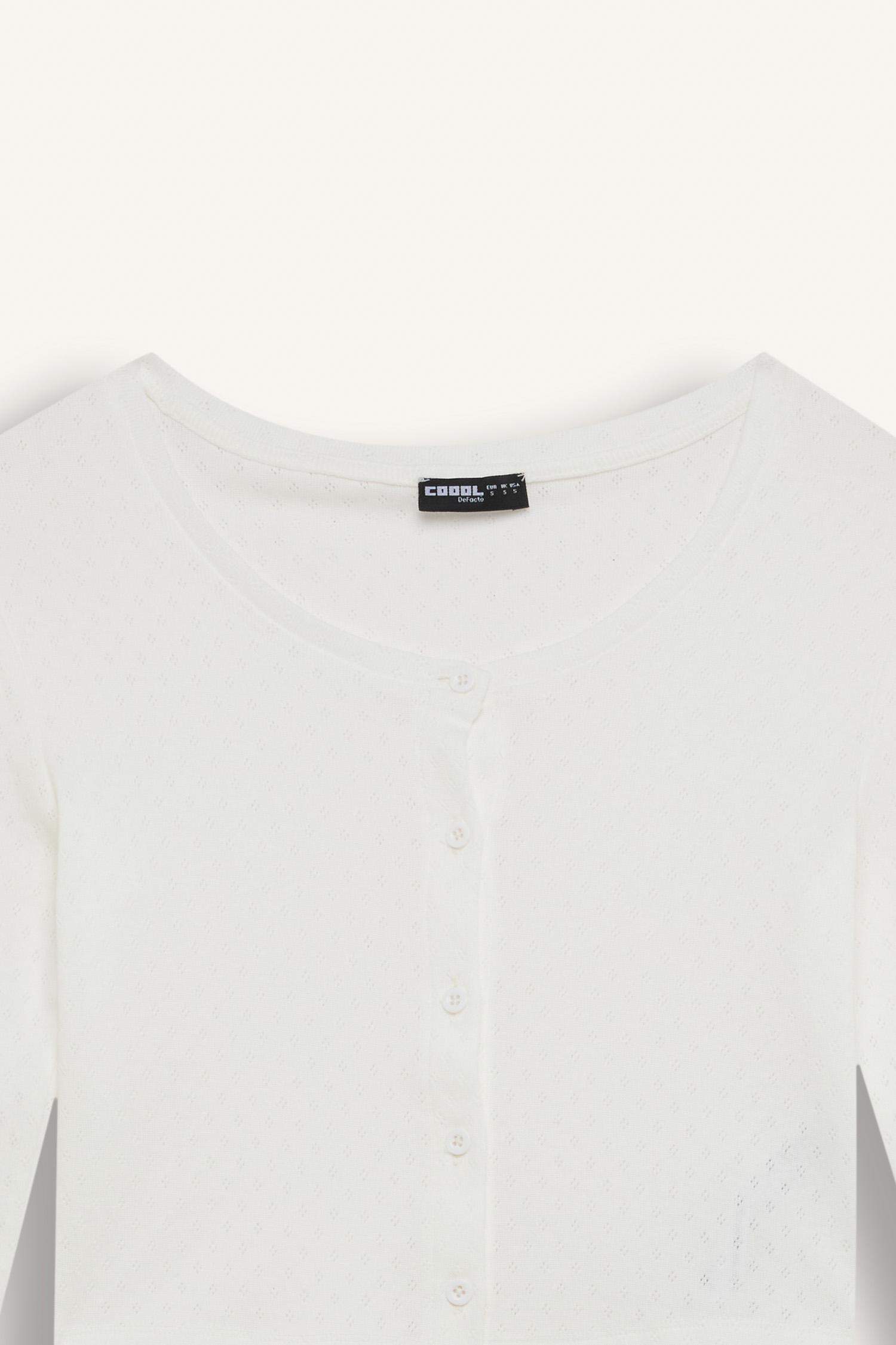 Coool Fitted Düğmeli Fitilli Kaşkorse Hırka