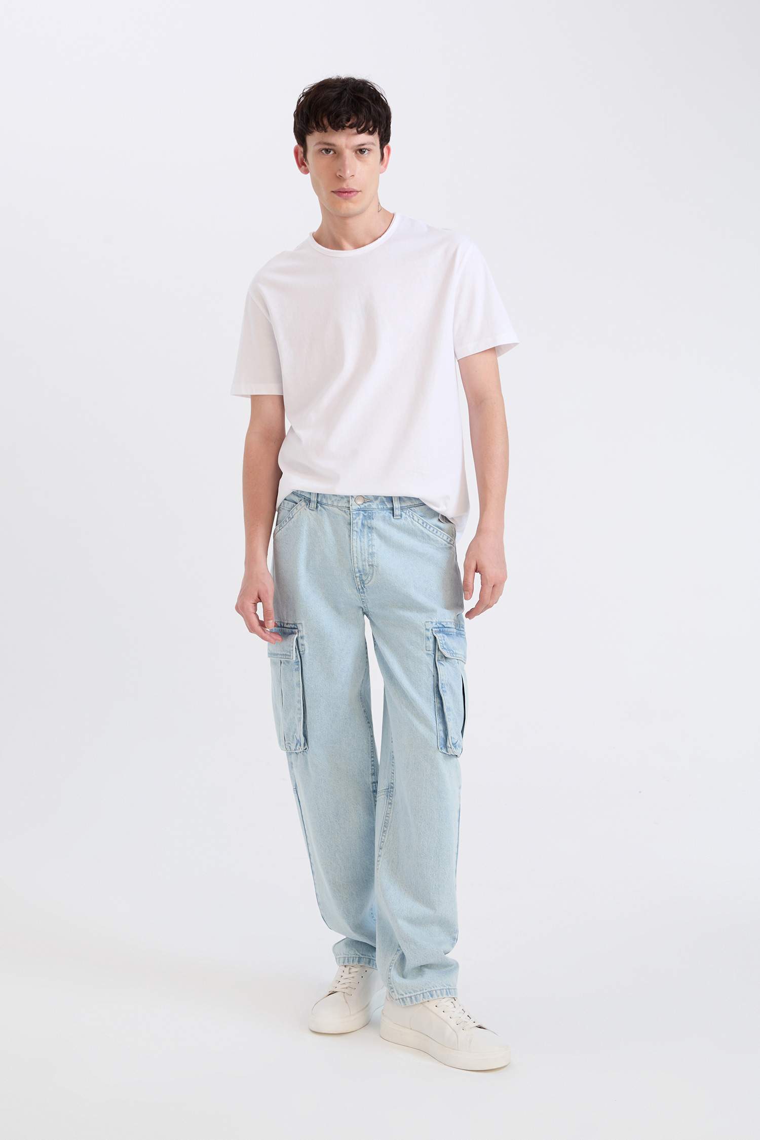 Релаксированная Посадка Джинсы С Широкими Штанинами