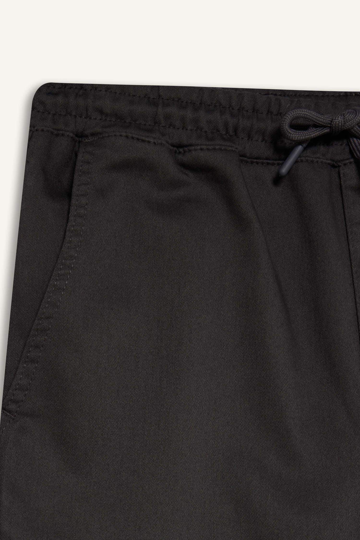 Jogger Pantolon Regular Beli Bağcıklı Dokulu Kargo Cepli