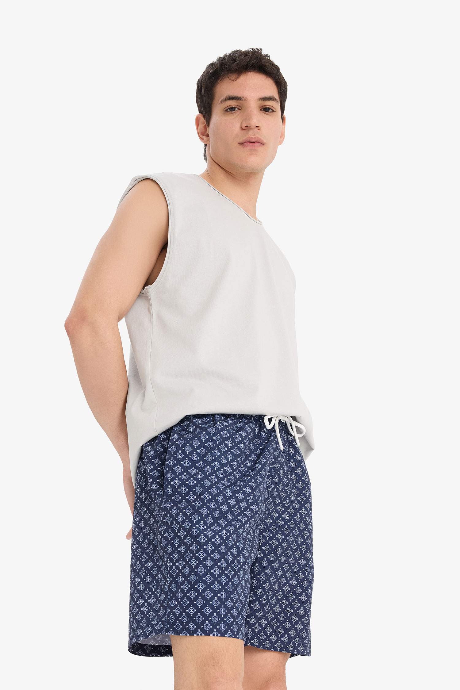 Regular Fit Printed Short Swim Shorts