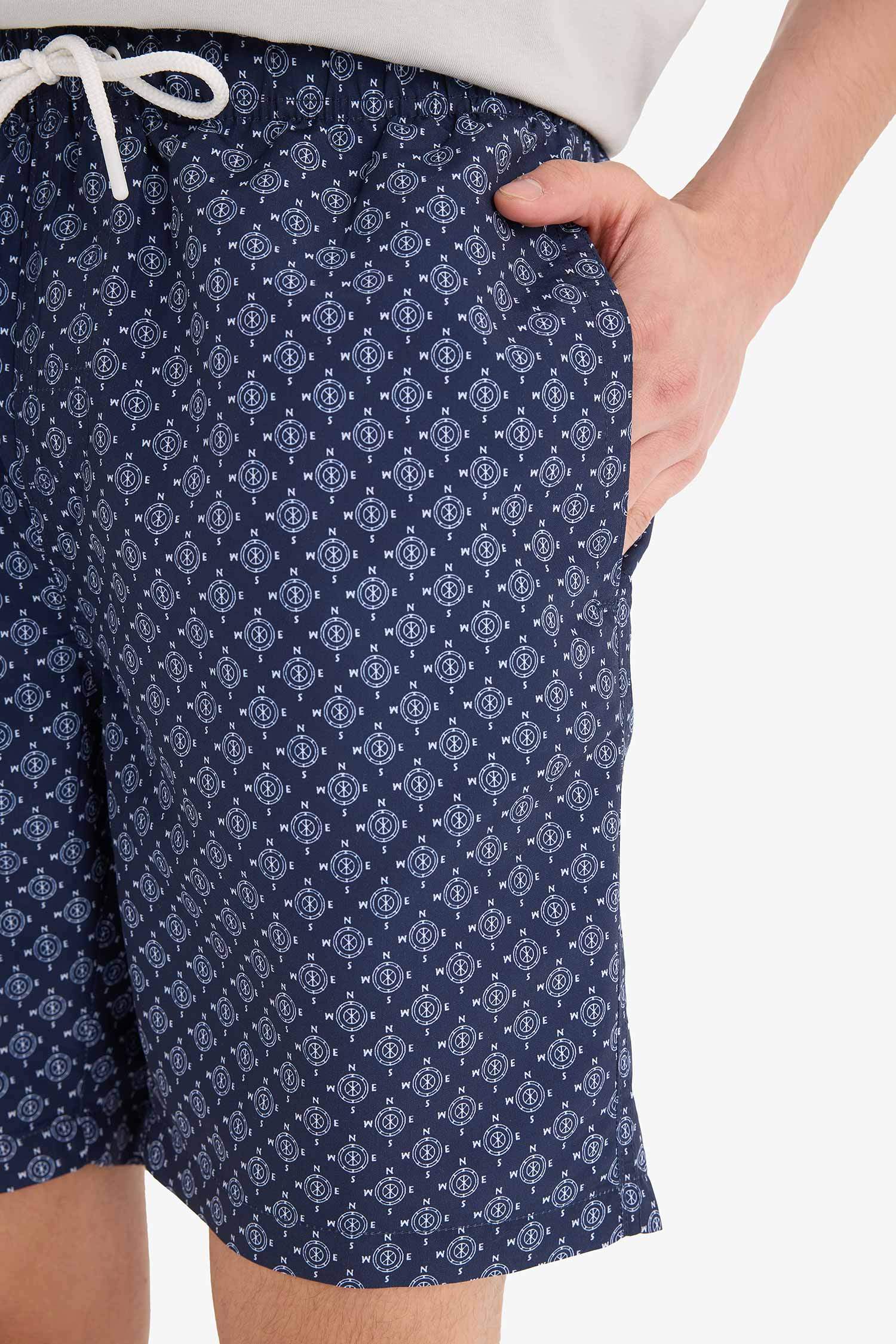 Regular Fit Printed Short Swim Shorts