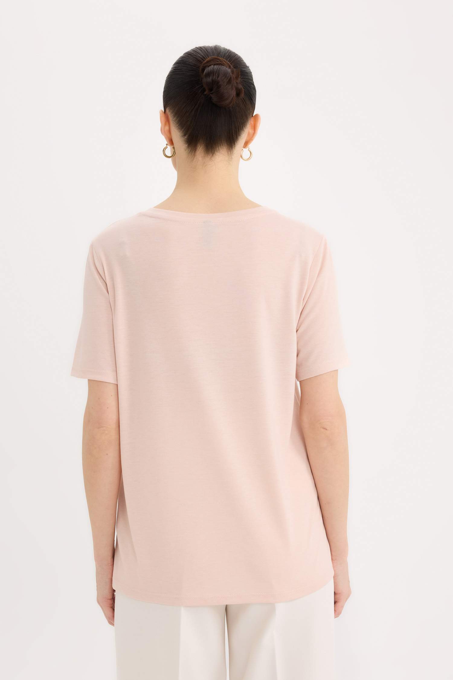 Regular Fit Bisiklet Yaka Baskılı Kısa Kollu Tişört