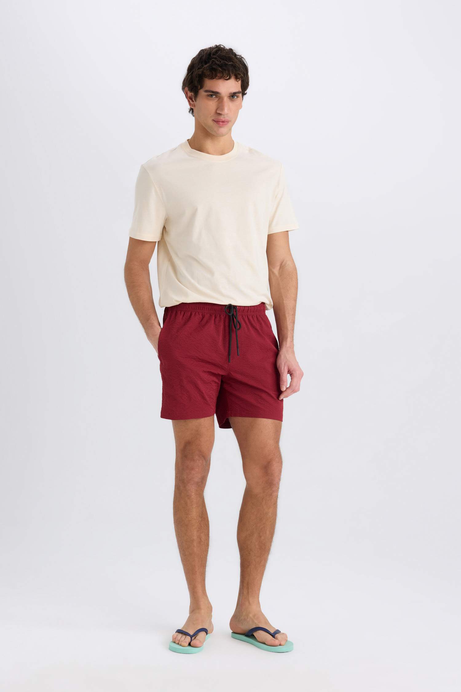 Mesh Lined Short Length Swim Shorts