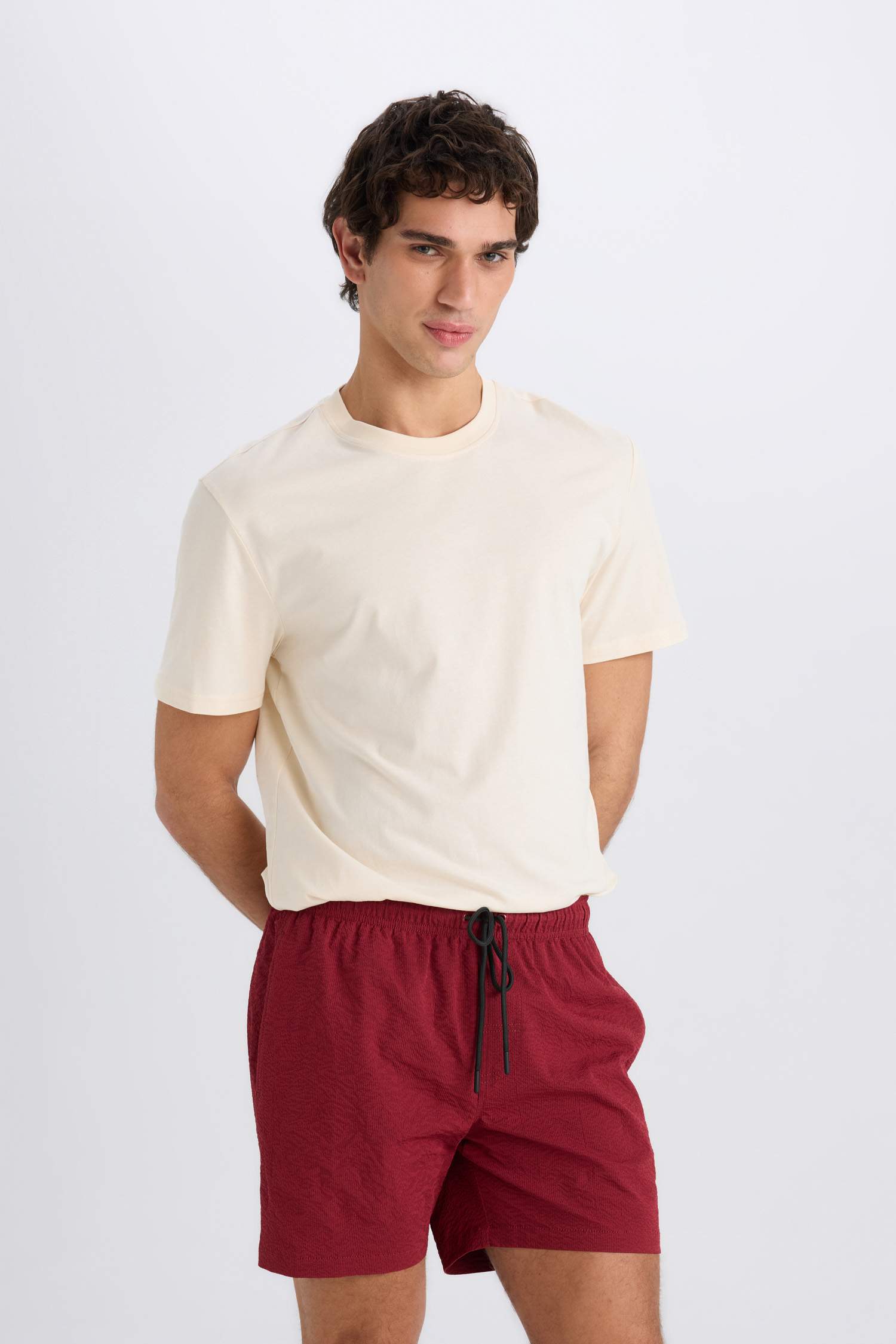 Mesh Lined Short Length Swim Shorts