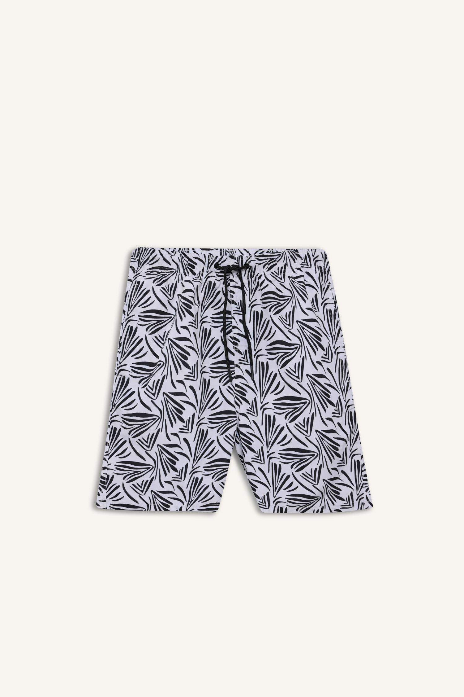 Шорты для плавания Regular Fit с сетчатой подкладкой и укороченной длиной с рисунком