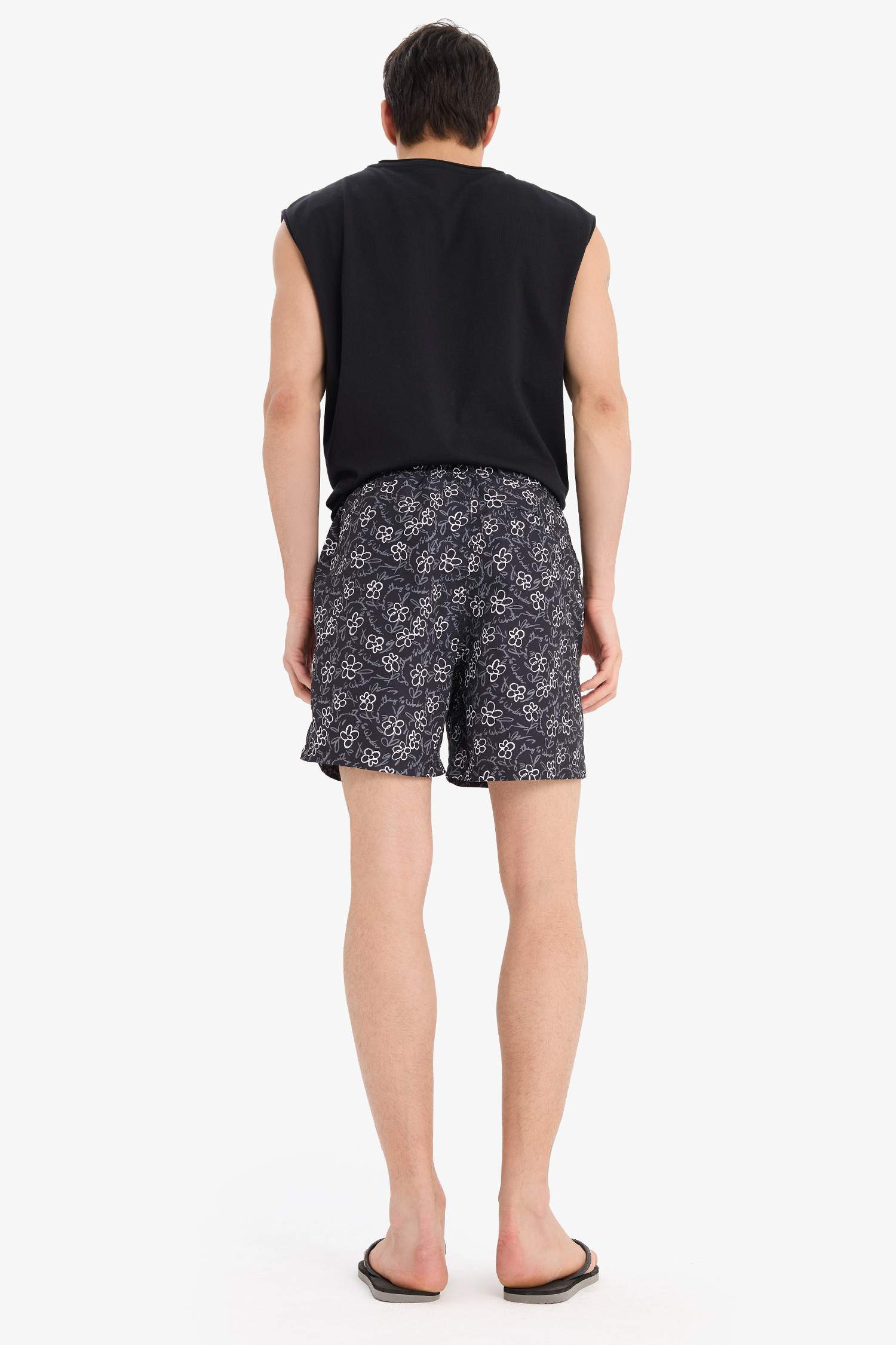 Patterned Mesh Lined Swim Shorts