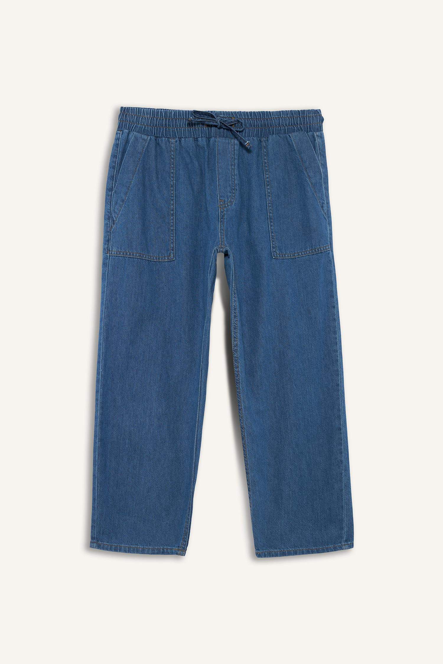 بنطرون جينز كروب فيت قصير كاروت فيت وخصر عالي