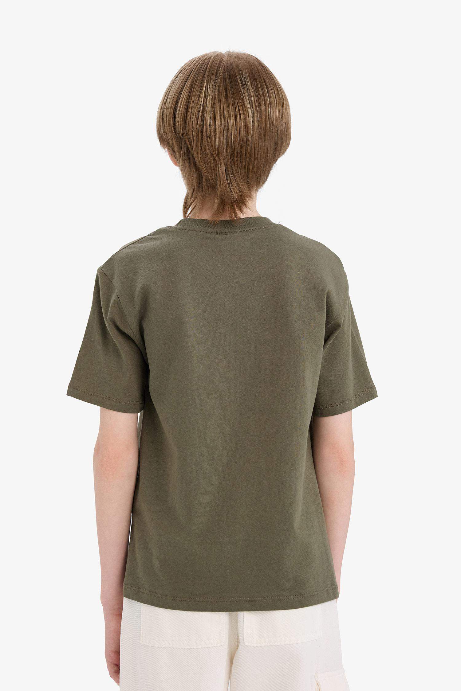 Boy Crew Neck Embroidered Short Sleeve T-Shirt