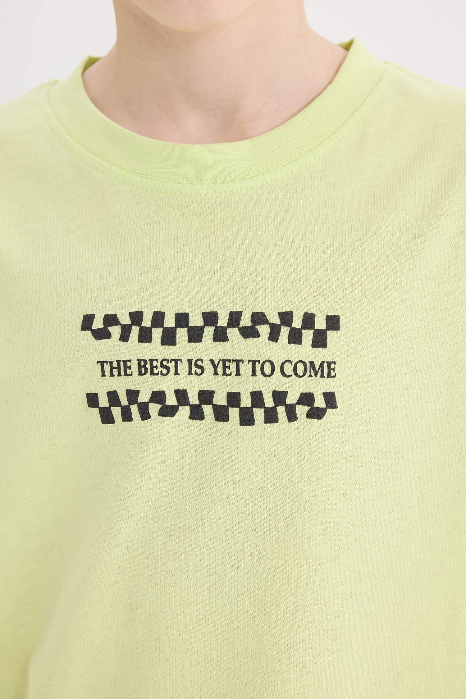 Boy Crew Neck Back Printed Short Sleeve T-Shirt