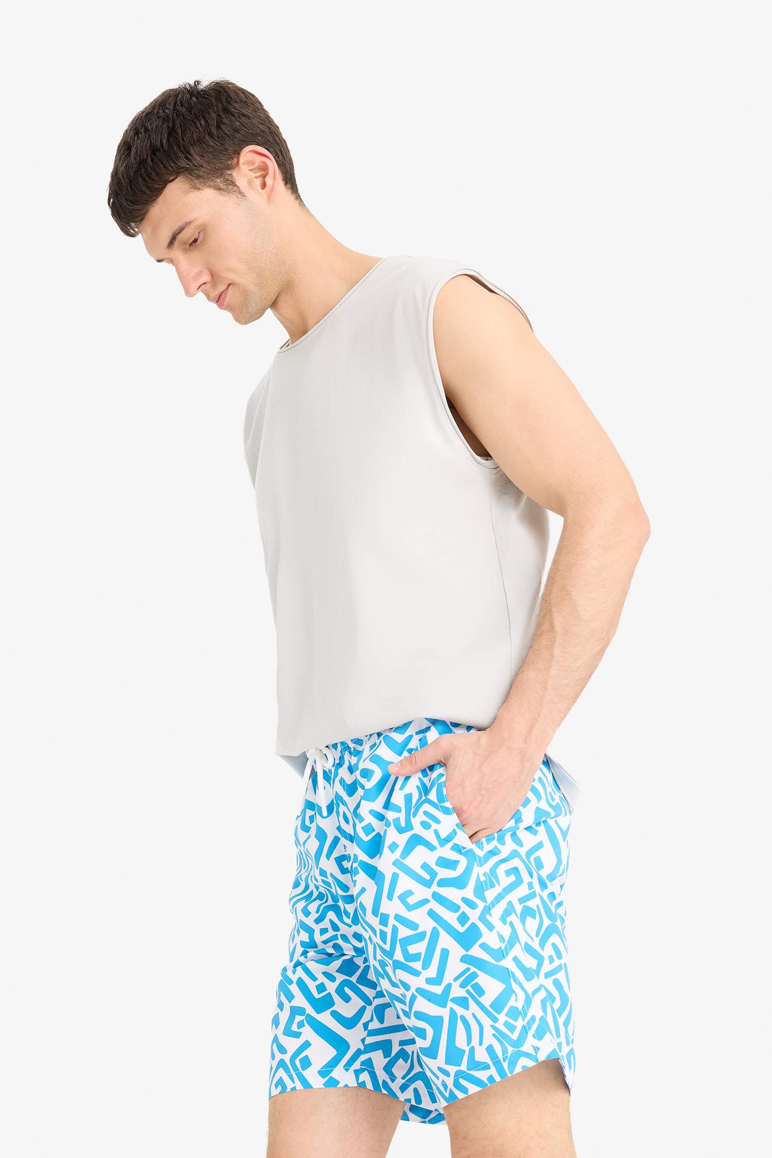 Regular Fit Printed Short Swim Shorts