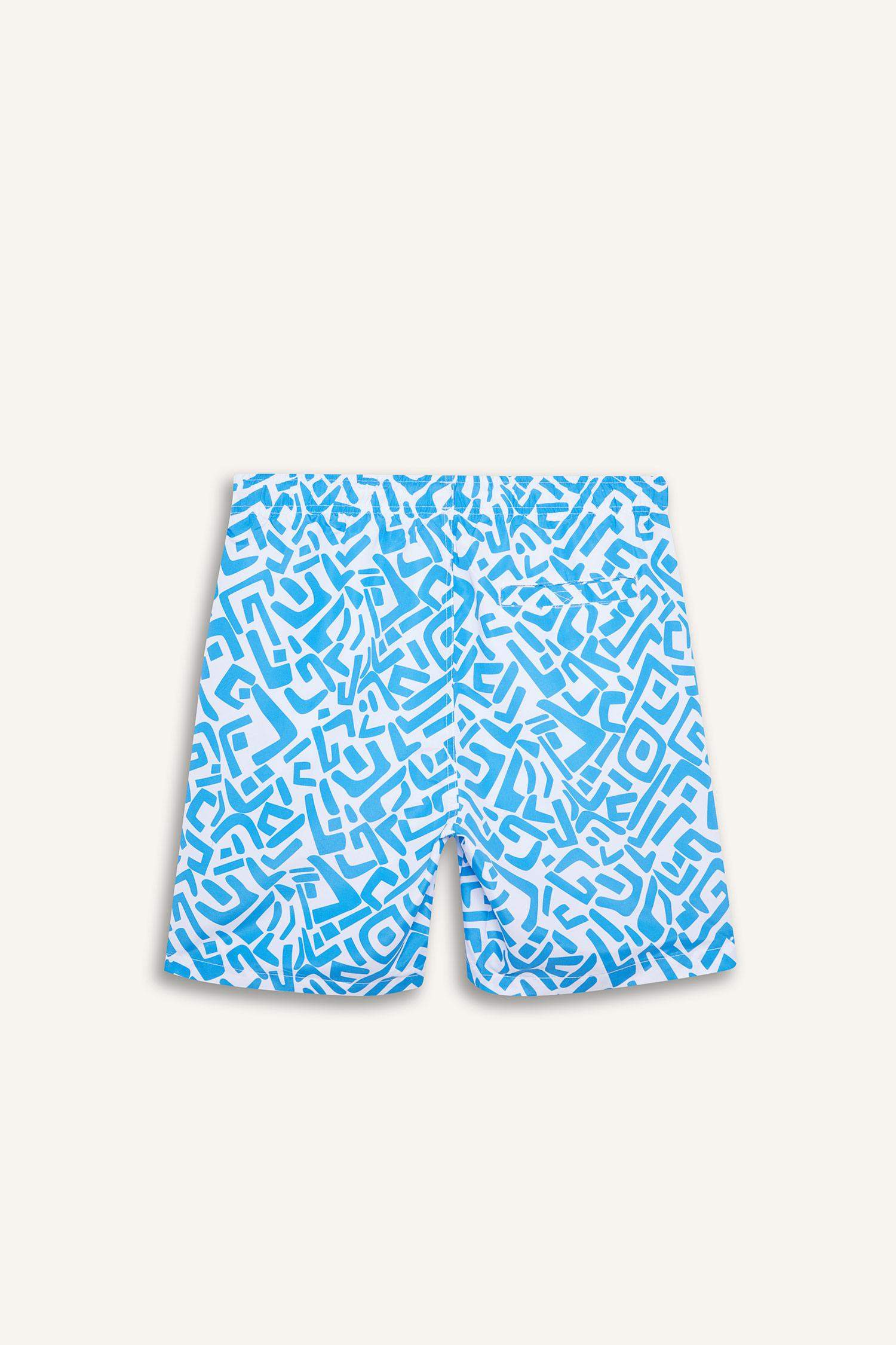Regular Fit Printed Short Swim Shorts