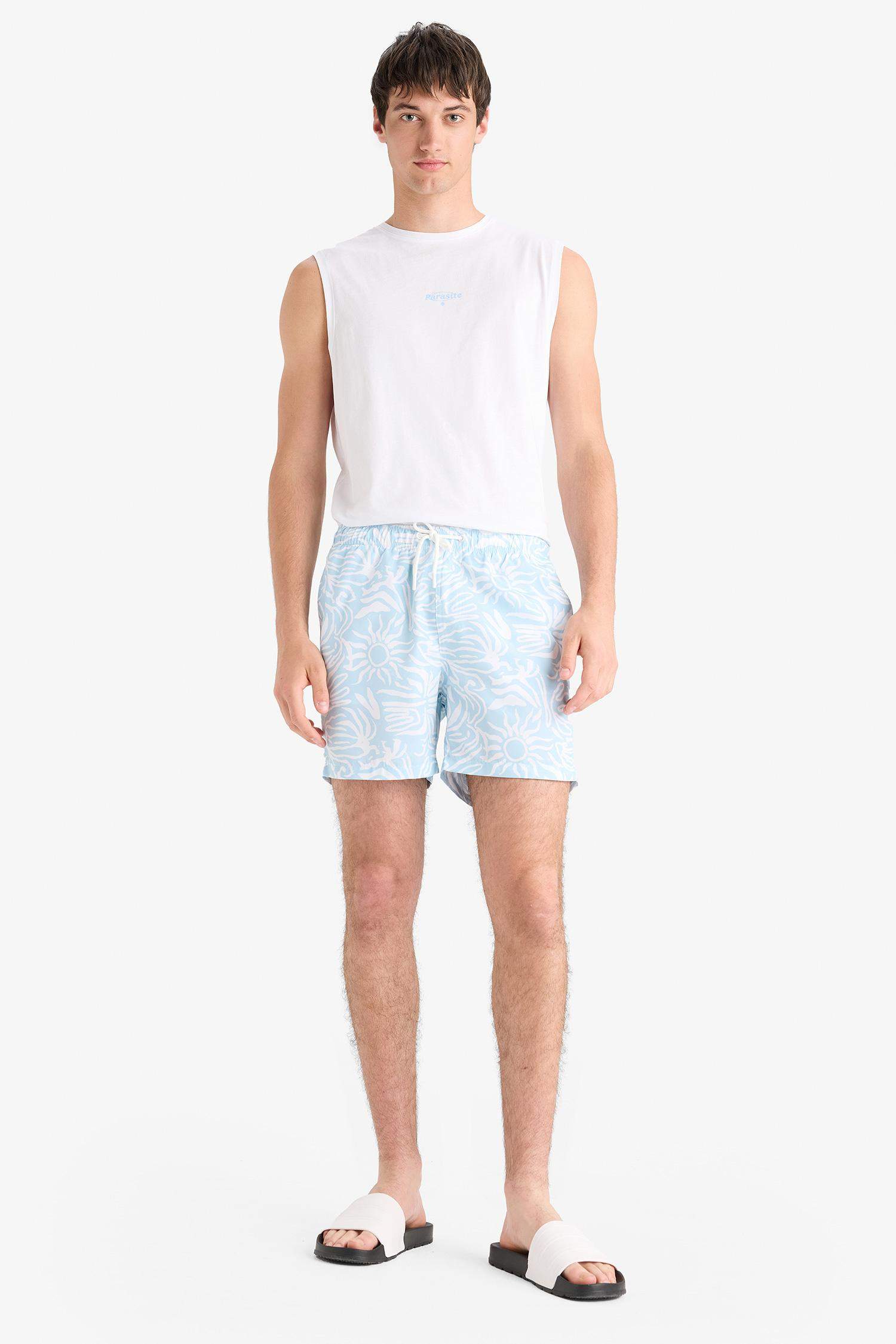 Тоқымалы жүзу шолақ шалбар тұтас басып шығарылған киса бой