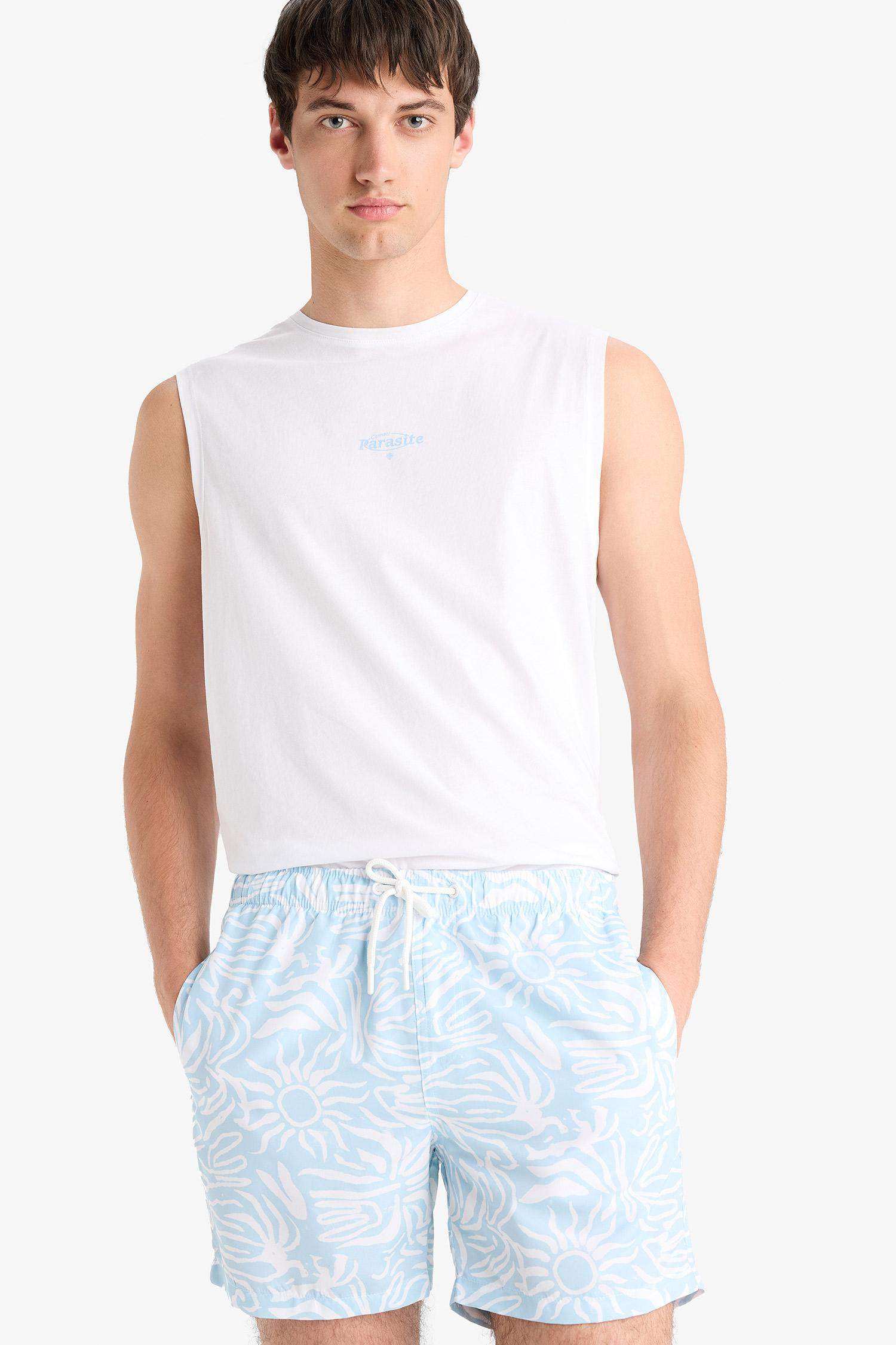 Тоқымалы жүзу шолақ шалбар тұтас басып шығарылған киса бой