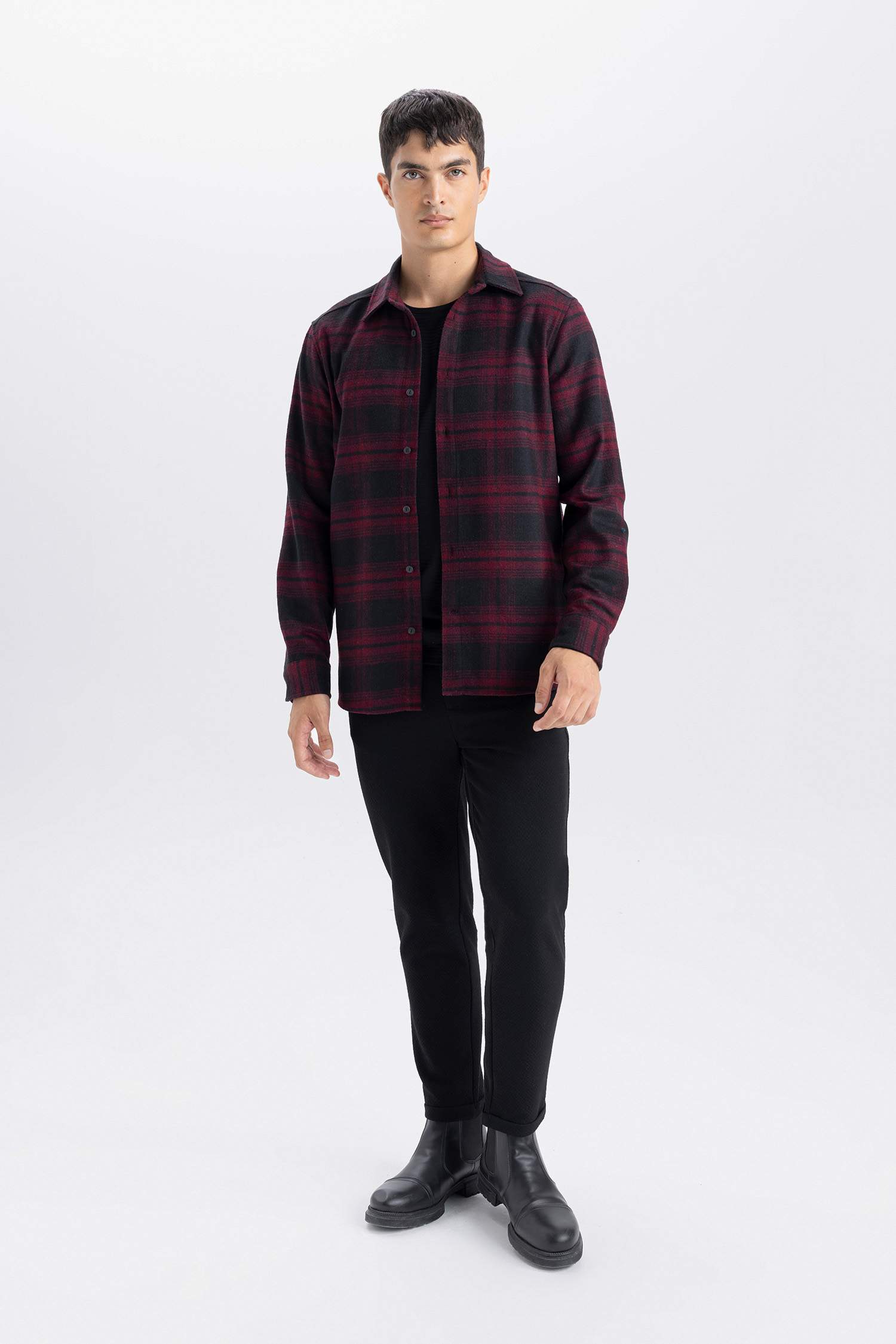 Regular Fit Kareli Flanel Uzun Kollu Gömlek