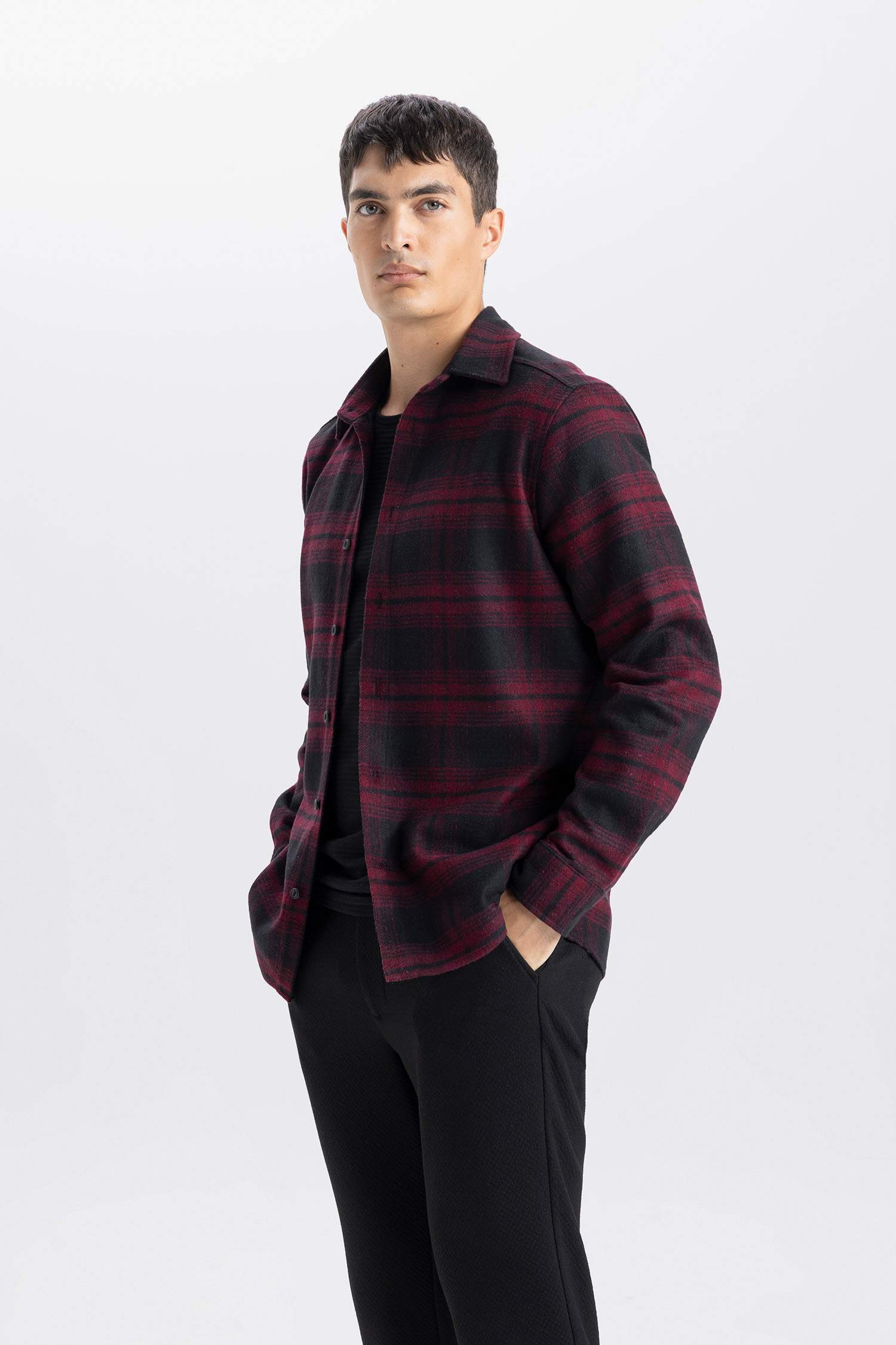 Regular Fit Kareli Flanel Uzun Kollu Gömlek