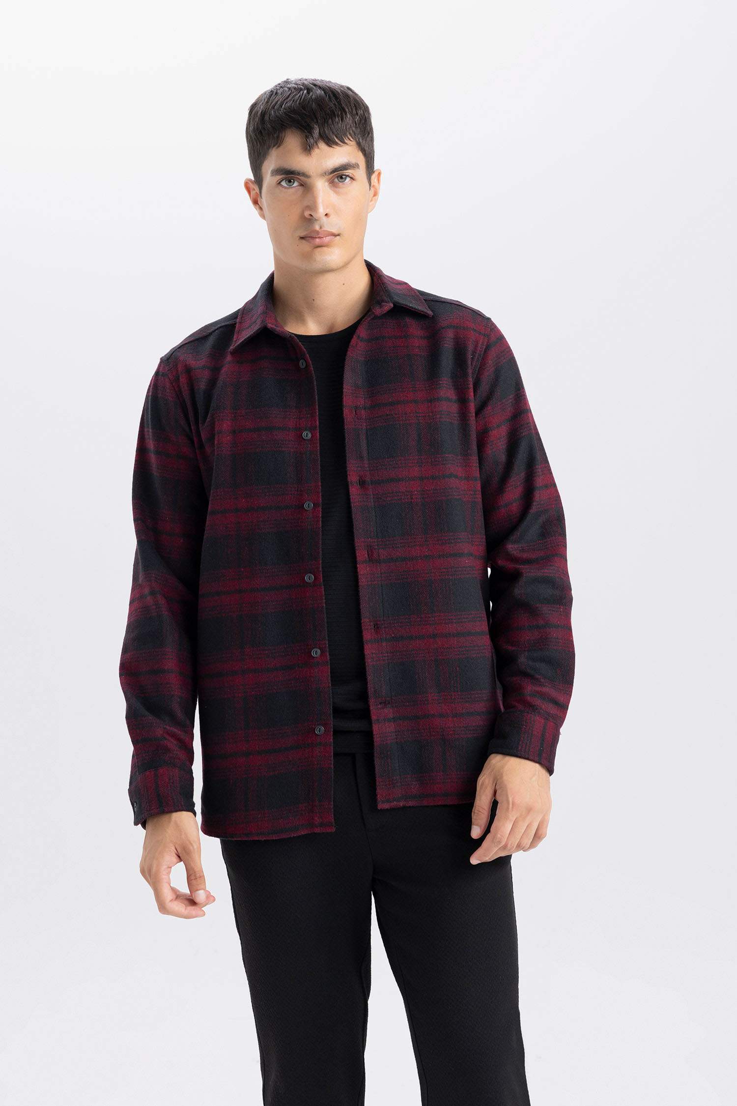 Regular Fit Kareli Flanel Uzun Kollu Gömlek