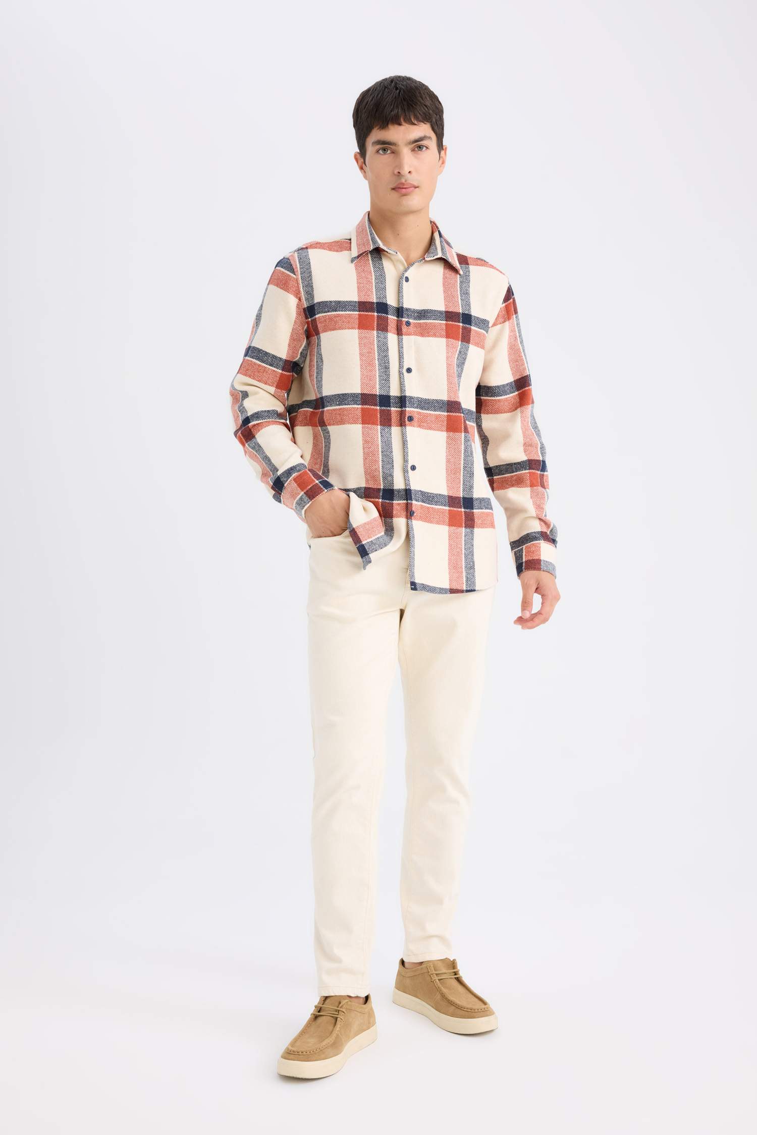 Regular Fit Kareli Flanel Uzun Kollu Gömlek