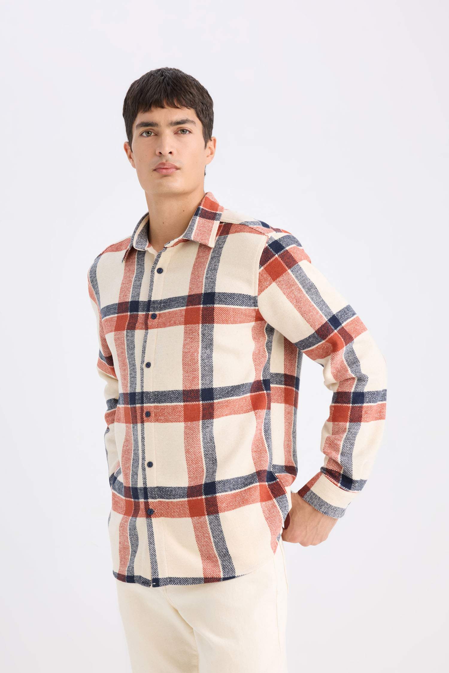 Regular Fit Kareli Flanel Uzun Kollu Gömlek