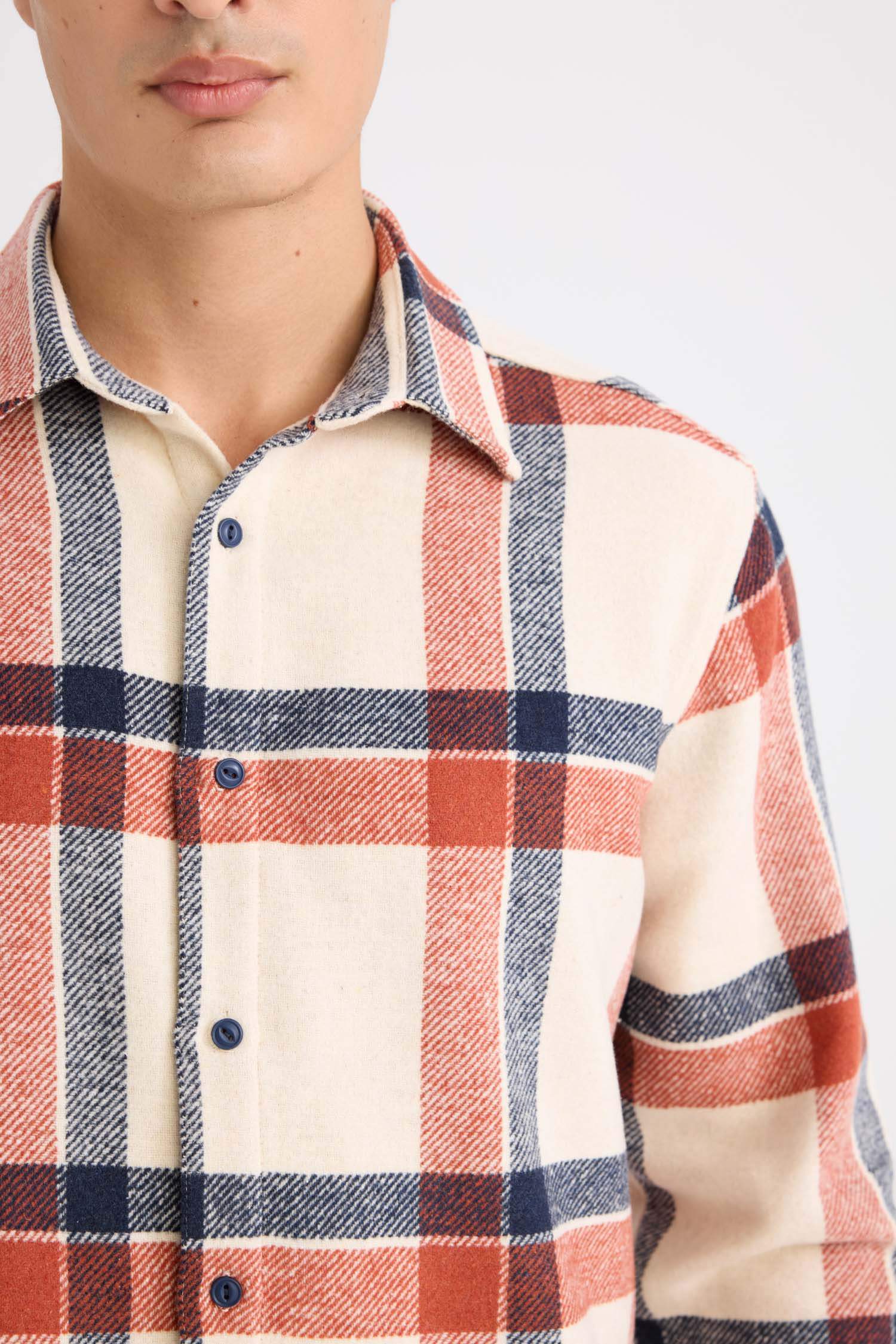 Regular Fit Kareli Flanel Uzun Kollu Gömlek