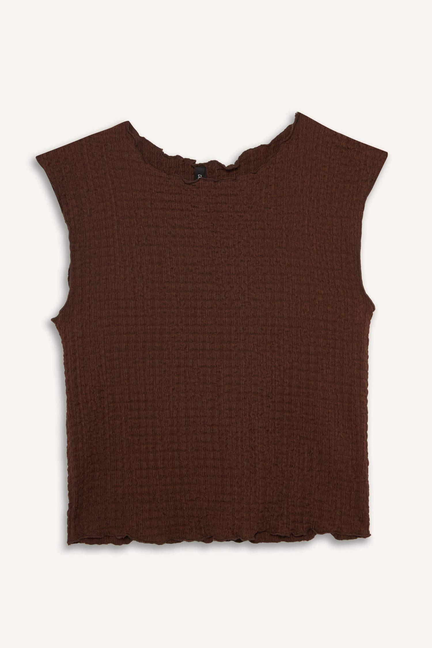 Slim Fit Dar Kesim Bisiklet Yaka Bürümcük Atlet