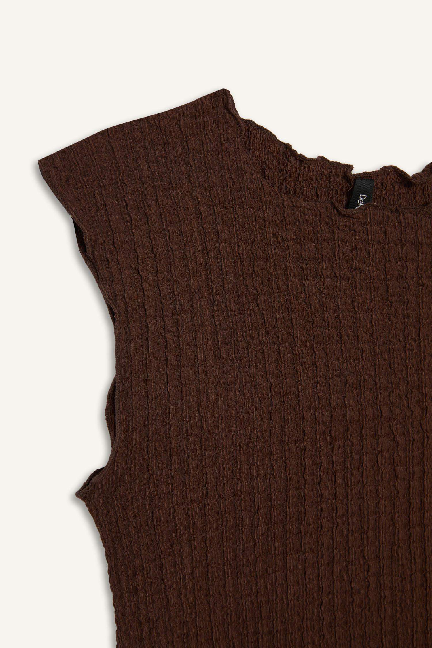 Slim Fit Dar Kesim Bisiklet Yaka Bürümcük Atlet